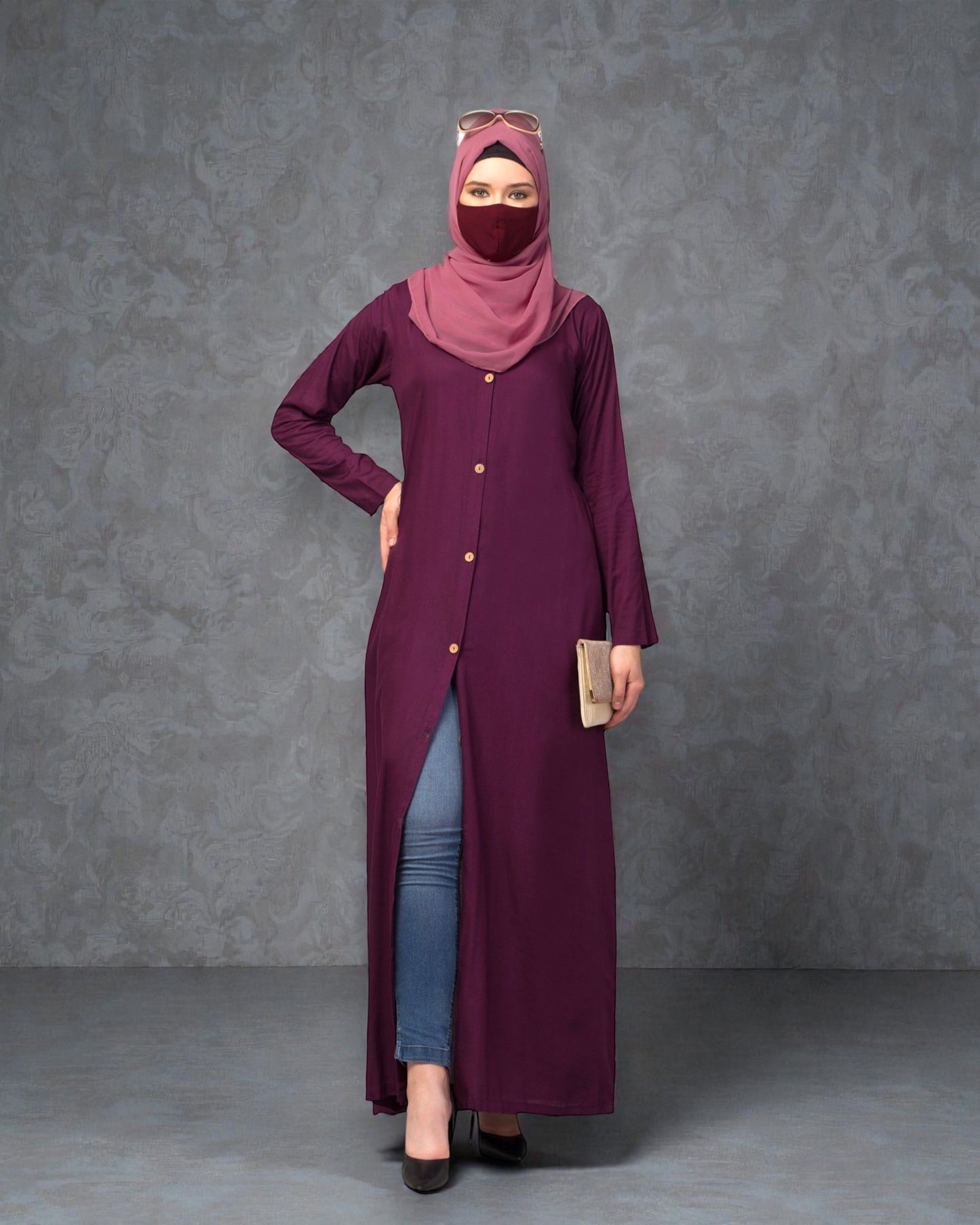 Elegant Front Open Summer Abaya Dress in Rayon Fabric