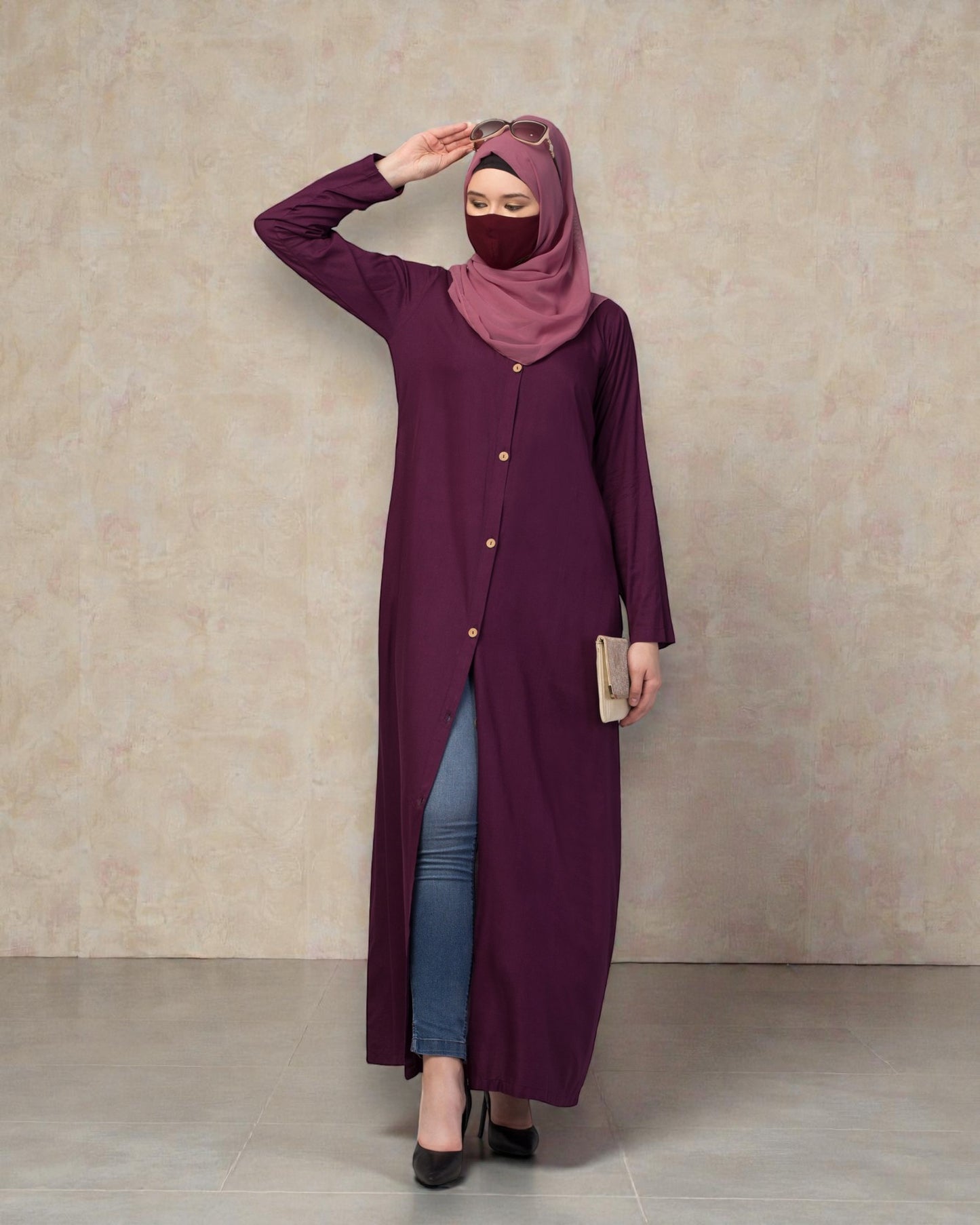 Elegant Front Open Summer Abaya Dress in Rayon Fabric