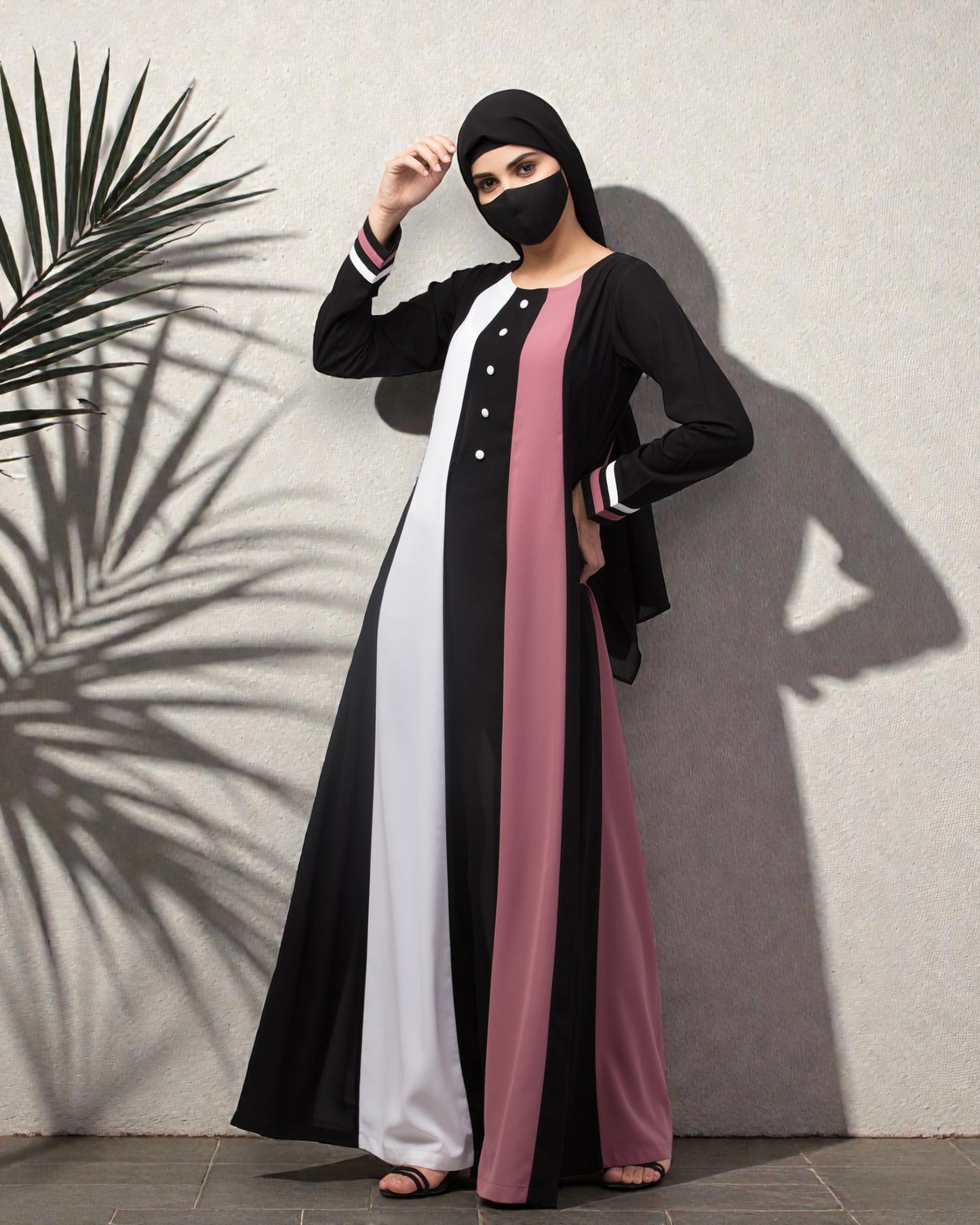 Musheco-Multi Colored Abaya Dress