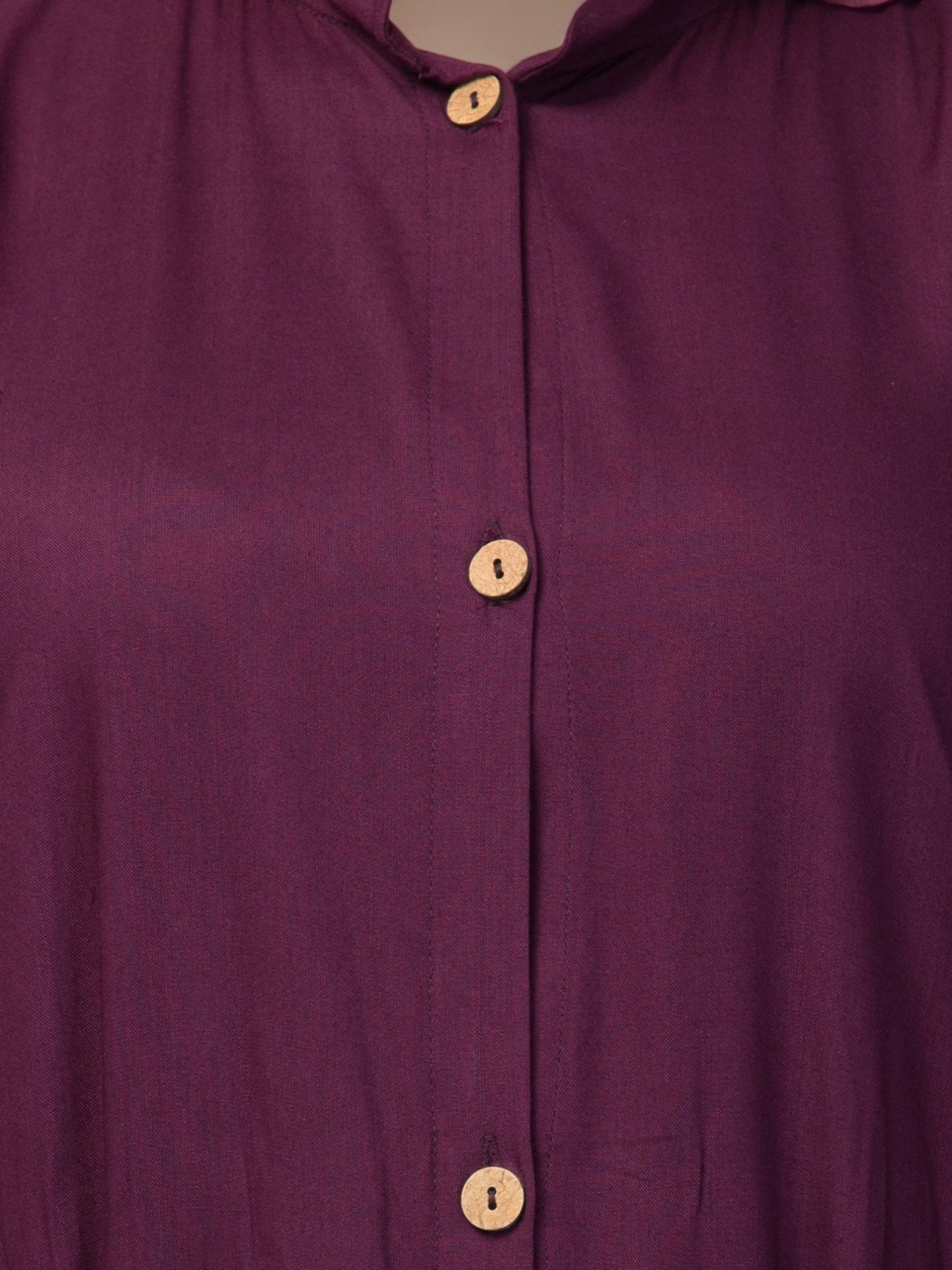 Elegant Front Open Abaya Dress with Wooden Button