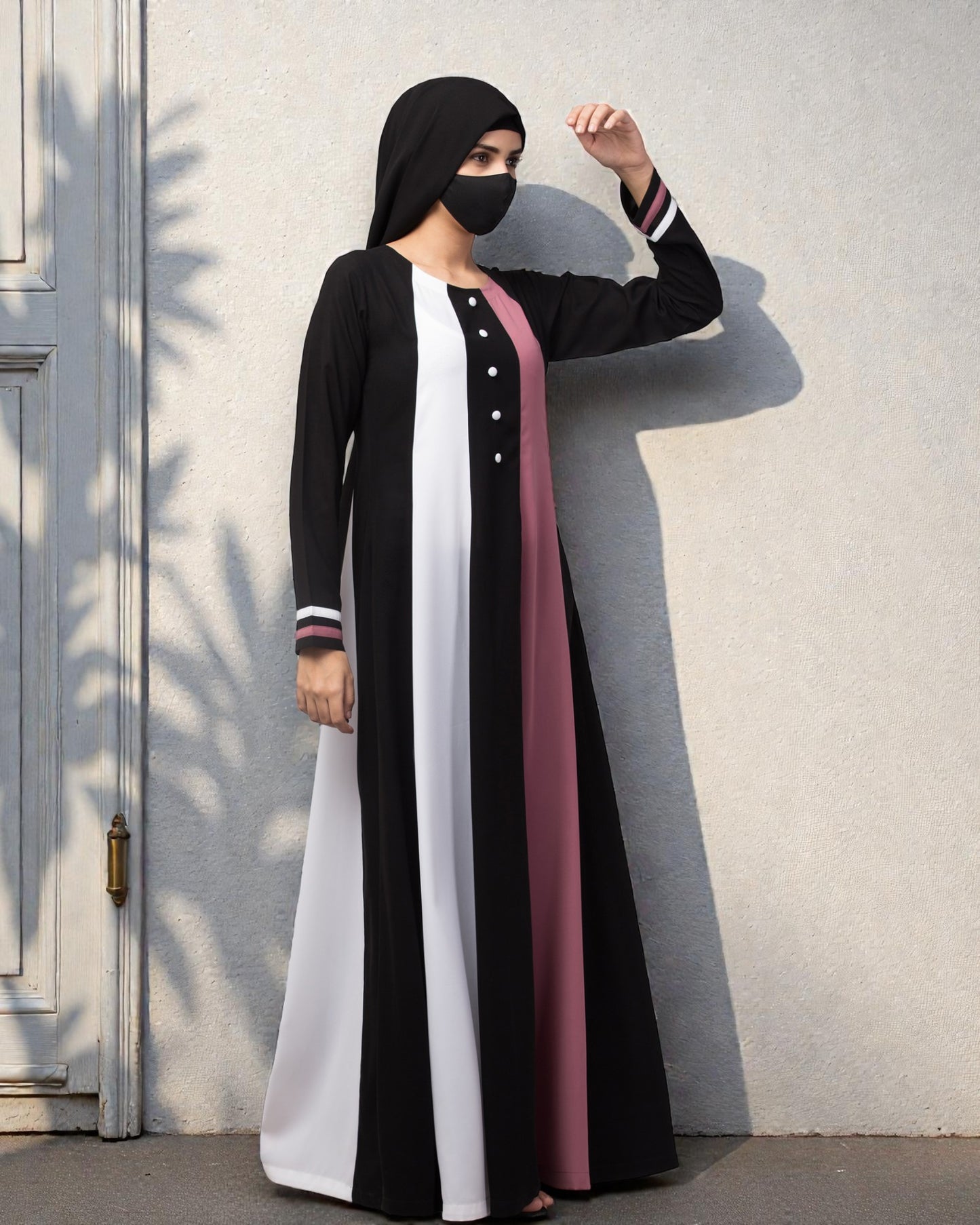 Musheco-Multi Colored Abaya Dress