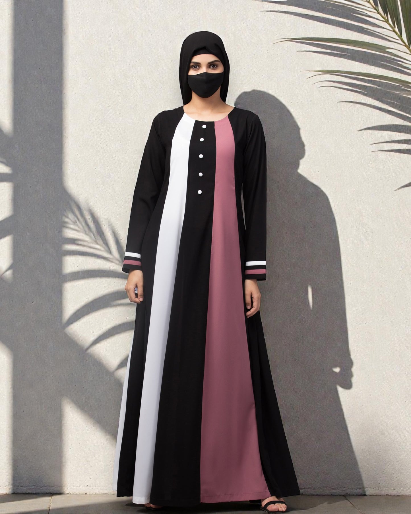 Musheco-Multi Colored Abaya Dress