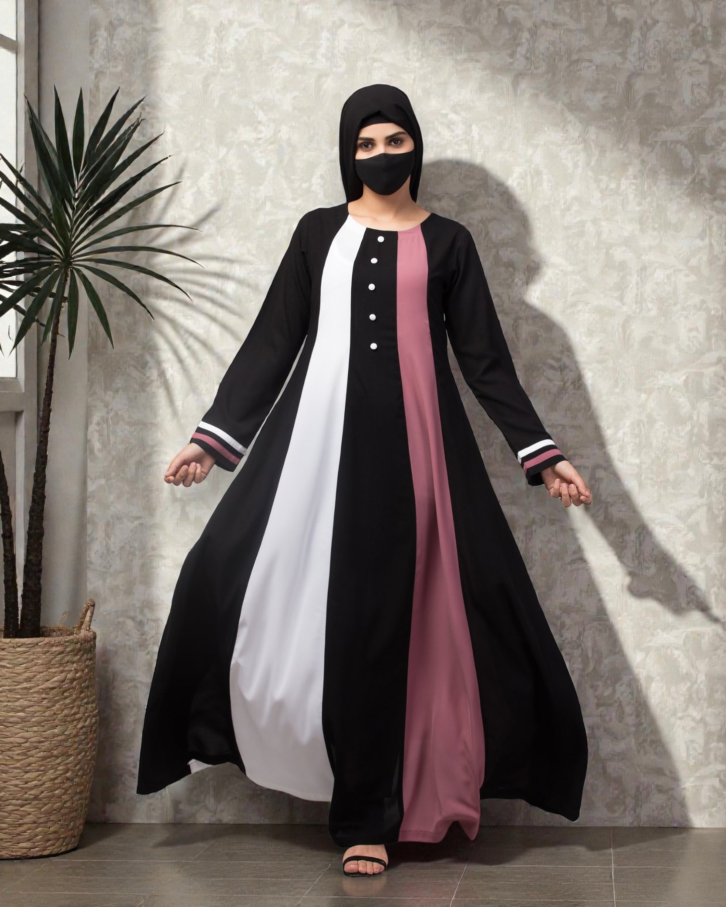 Musheco-Multi Colored Abaya Dress