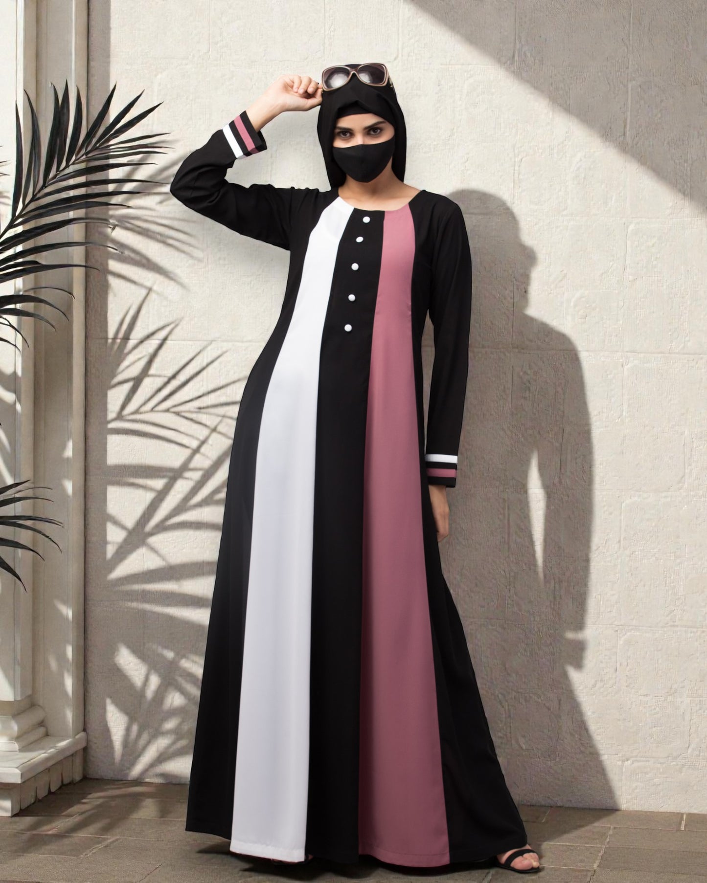 Musheco-Multi Colored Abaya Dress