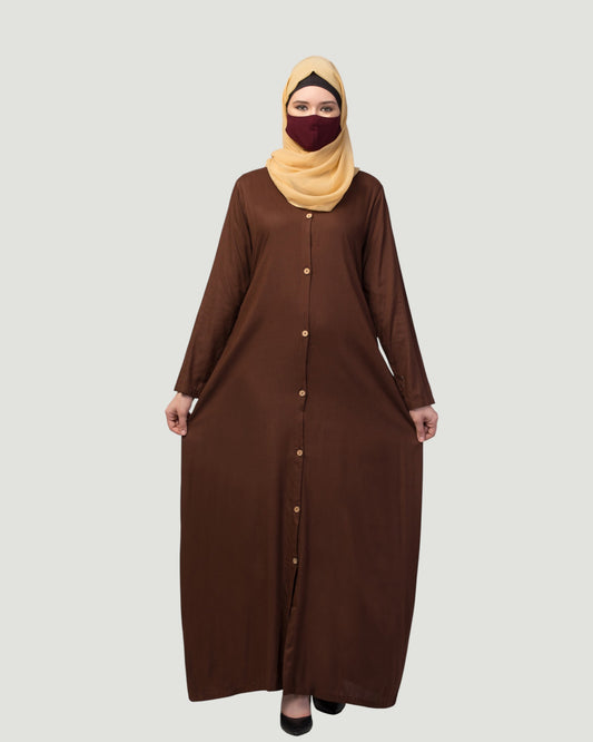 Elegant Front Open Summer Abaya Dress in Rayon Fabric
