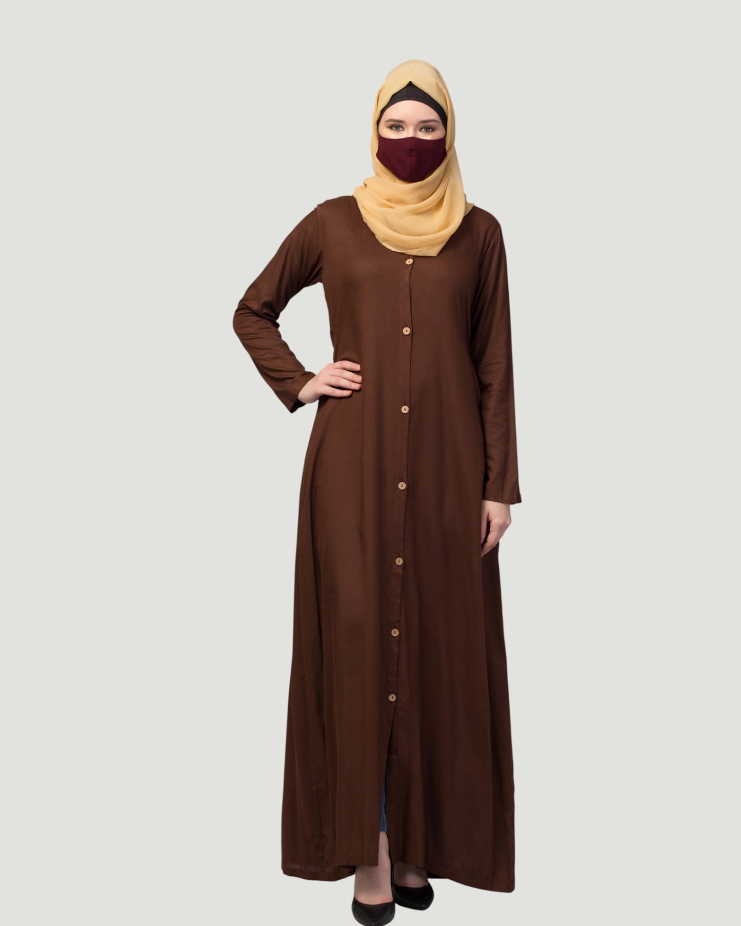 Elegant Front Open Summer Abaya Dress in Rayon Fabric