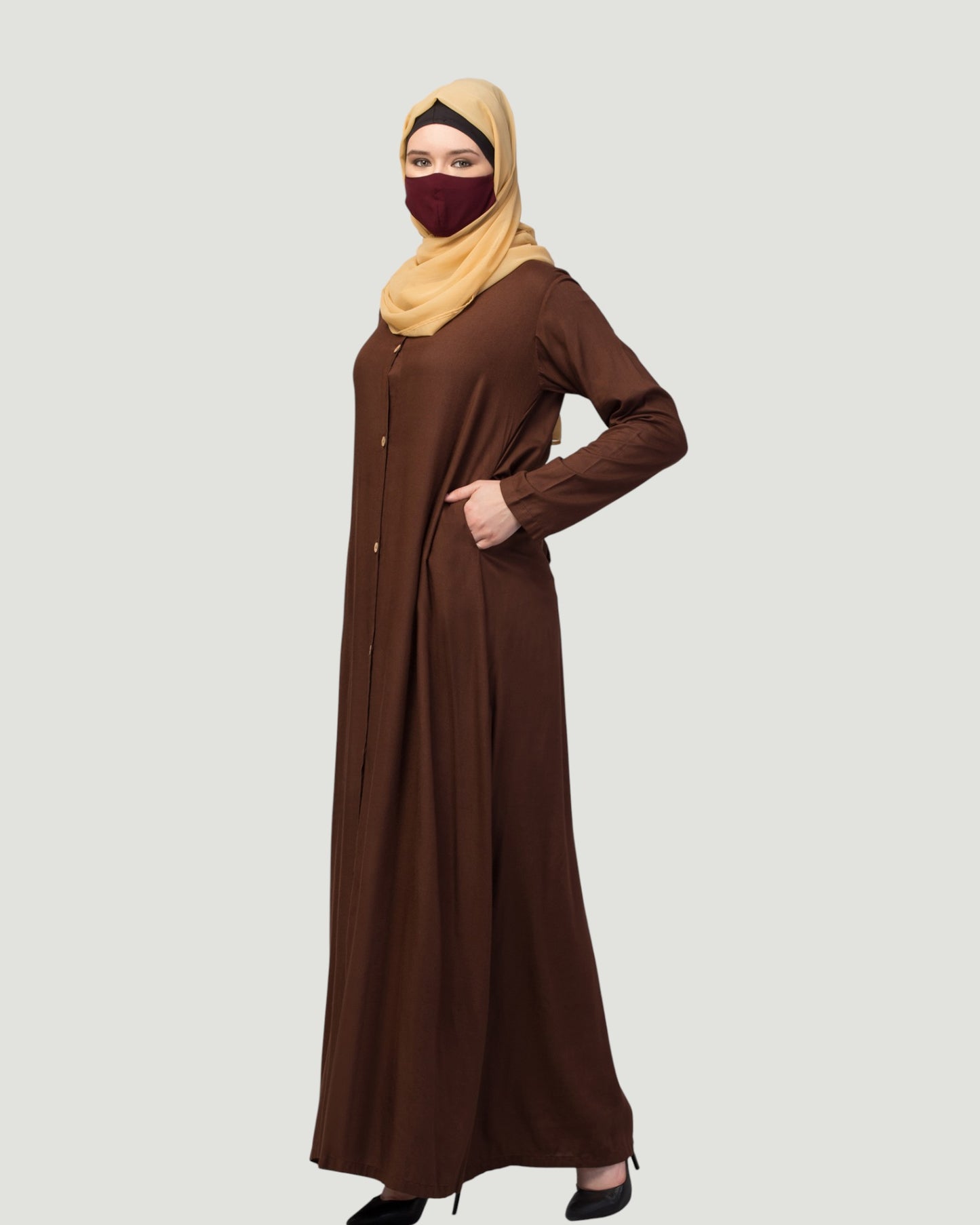 Elegant Front Open Summer Abaya Dress in Rayon Fabric