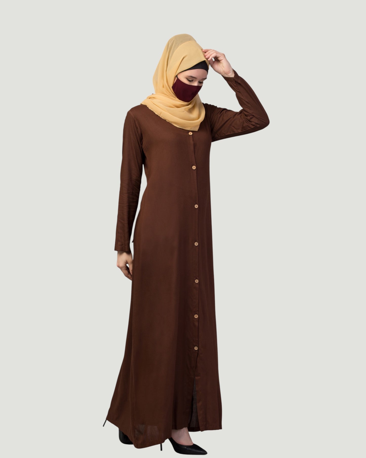 Elegant Front Open Summer Abaya Dress in Rayon Fabric