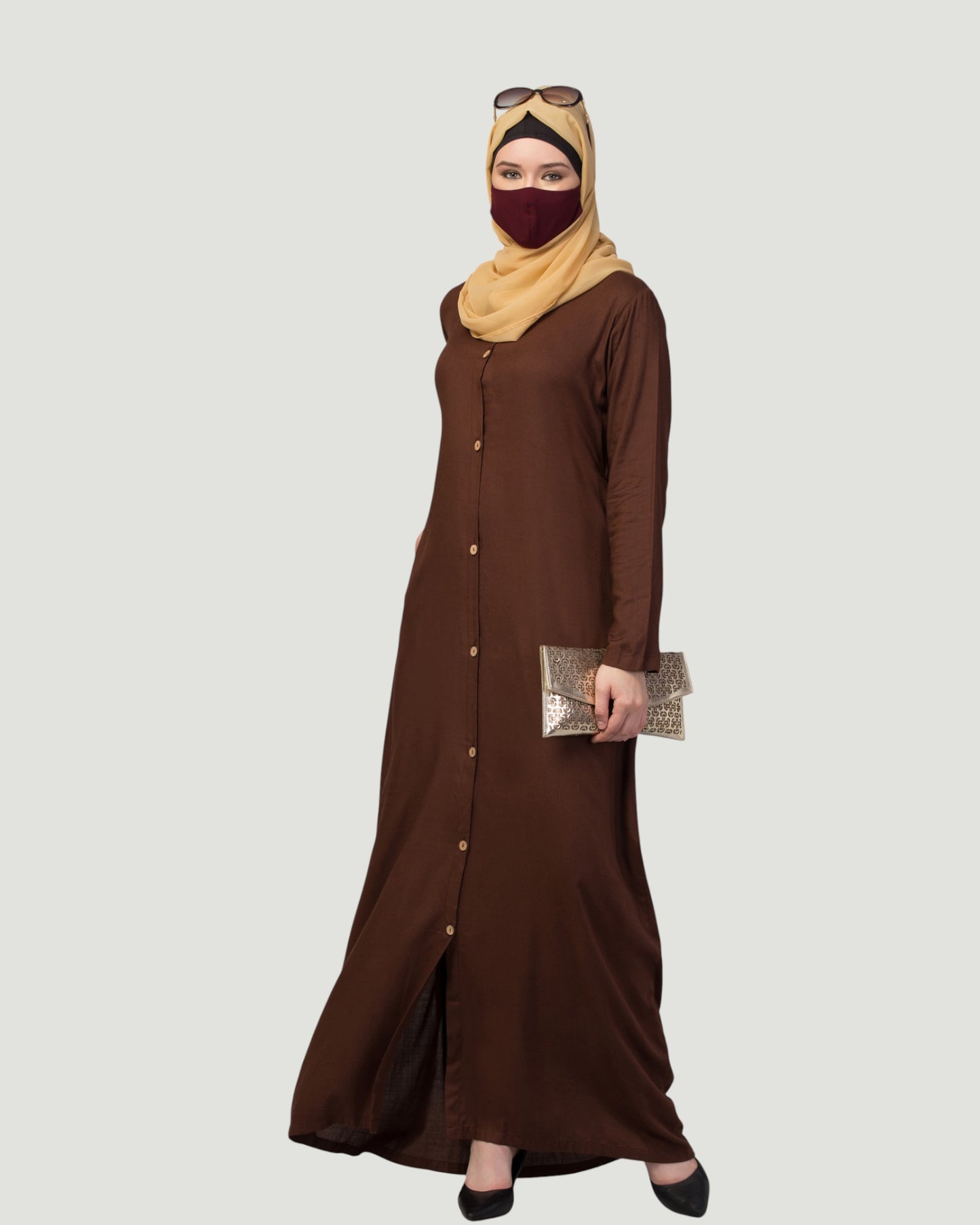 Elegant Front Open Summer Abaya Dress in Rayon Fabric