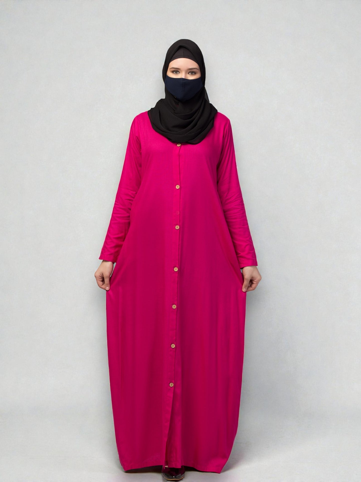 Elegant Front Open Summer Abaya Dress in Rayon Fabric