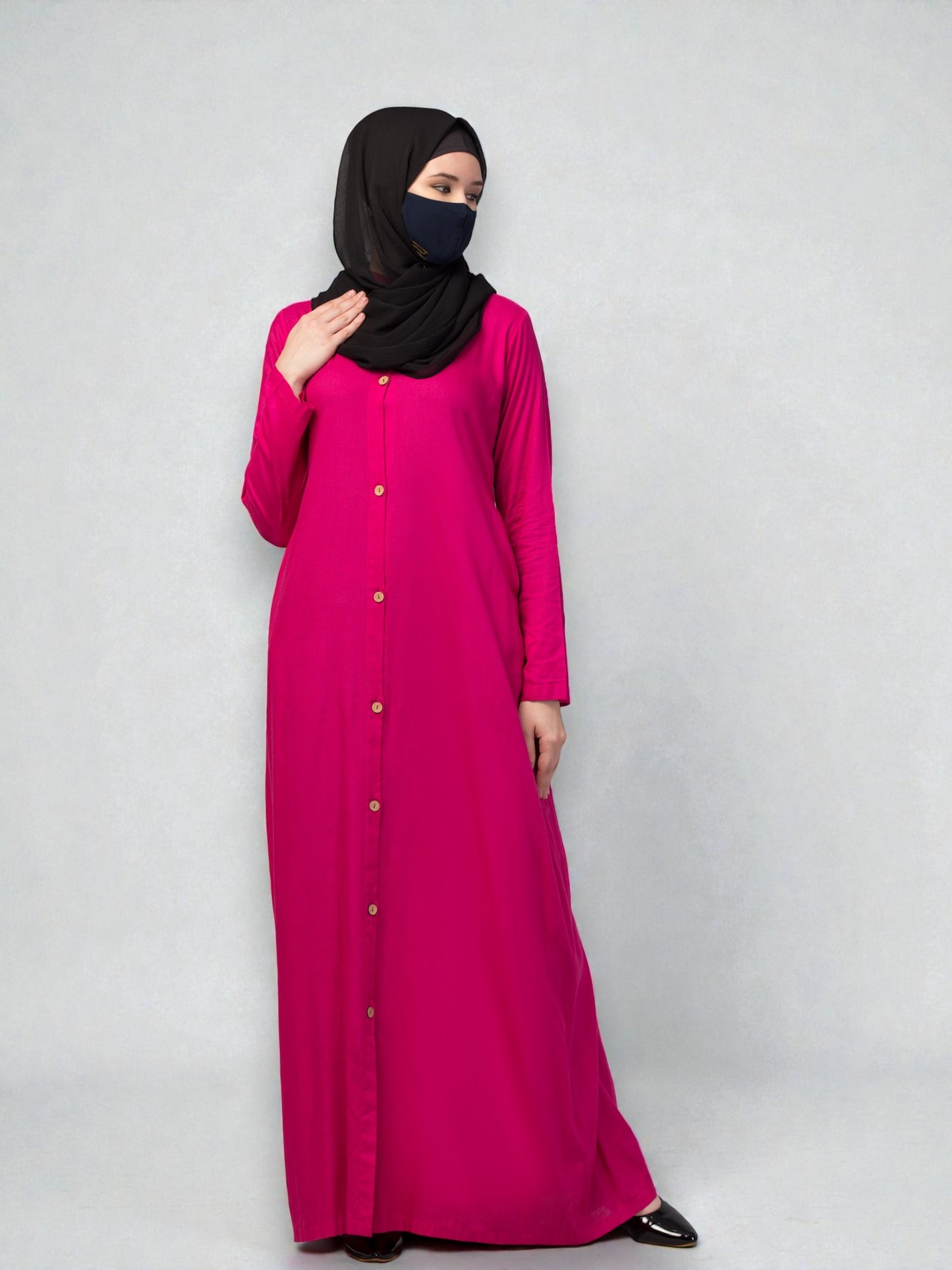 Elegant Front Open Summer Abaya Dress in Rayon Fabric
