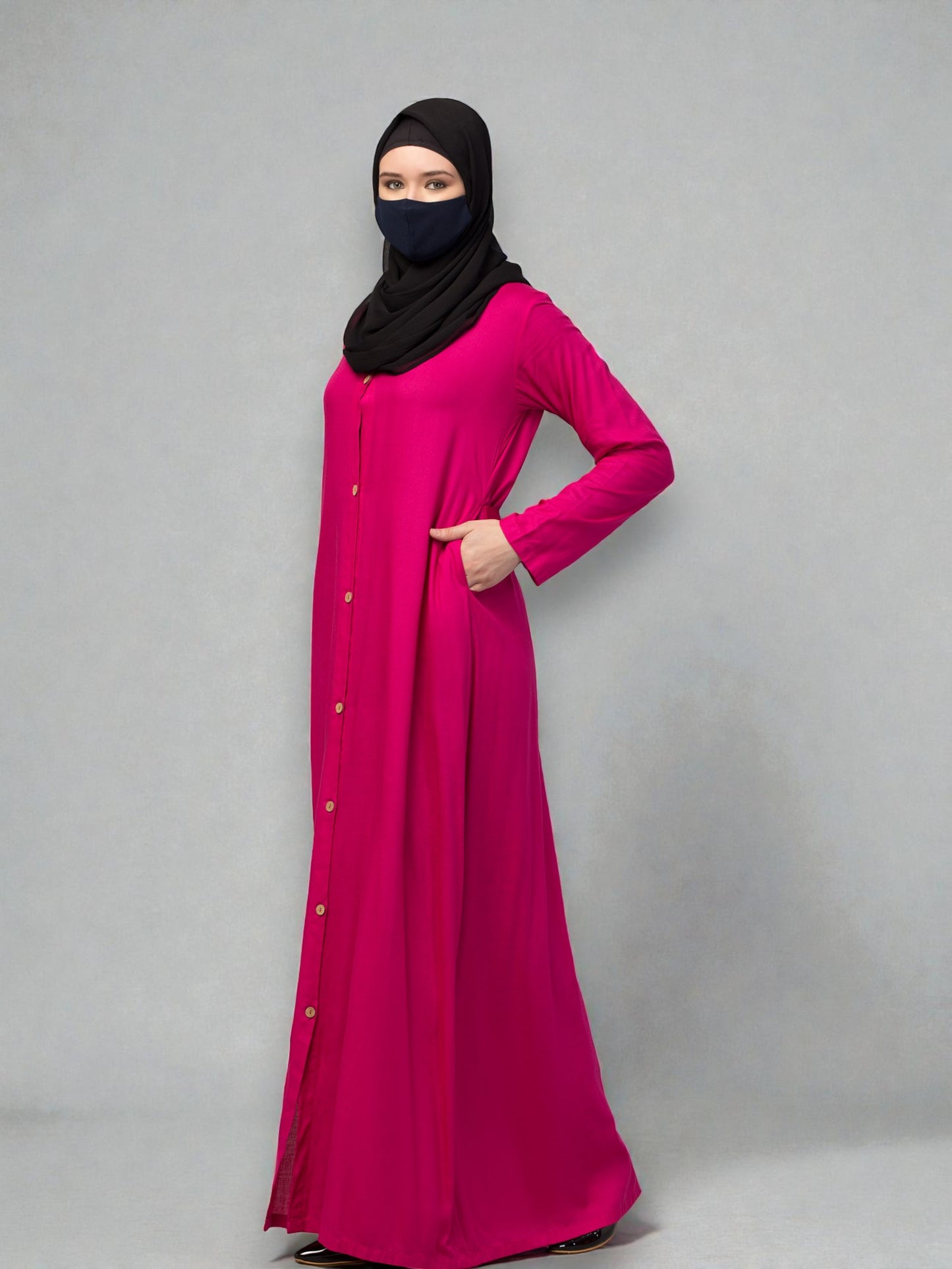 Elegant Front Open Summer Abaya Dress in Rayon Fabric