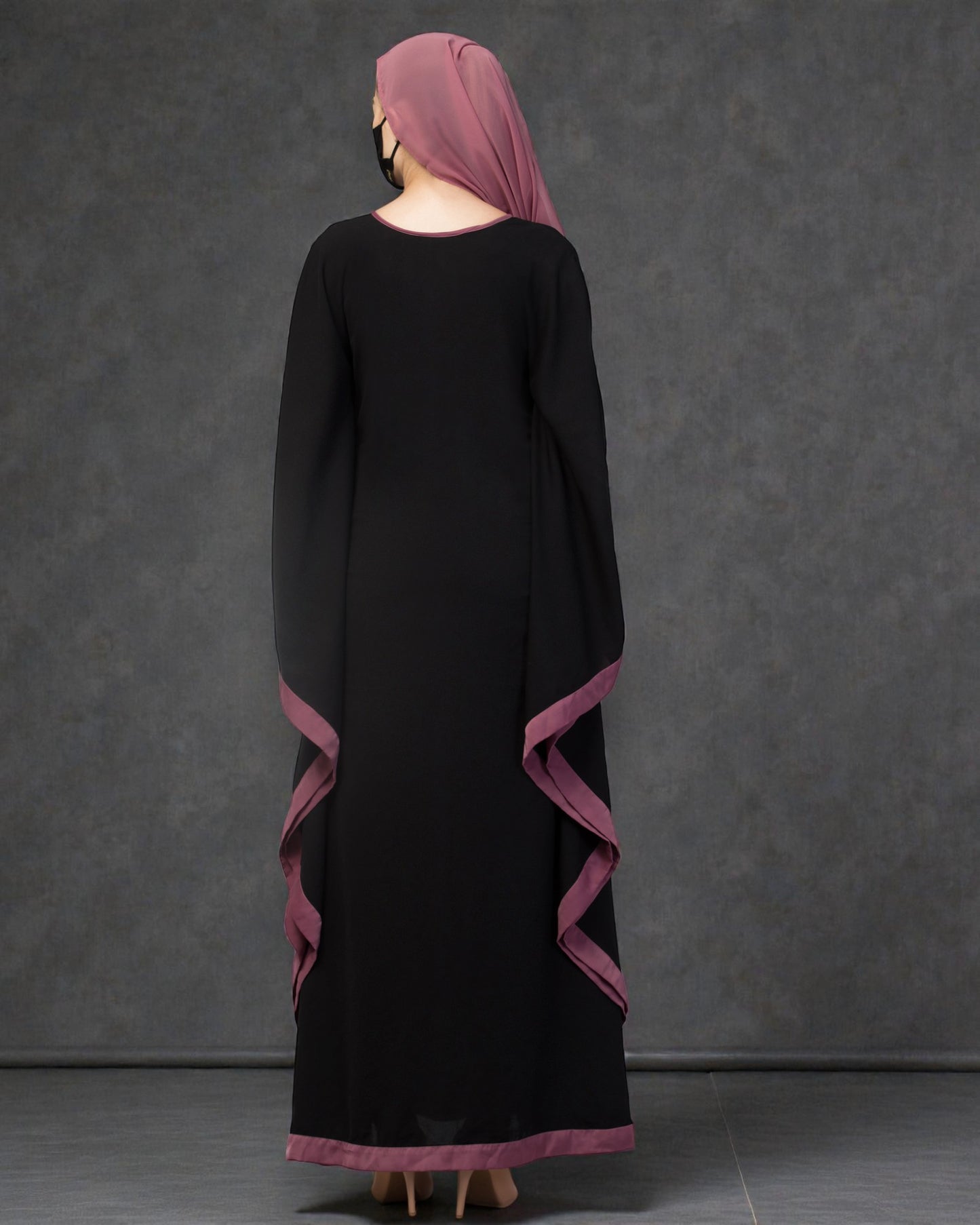 Basic Kaftan Abaya With Contrast Border