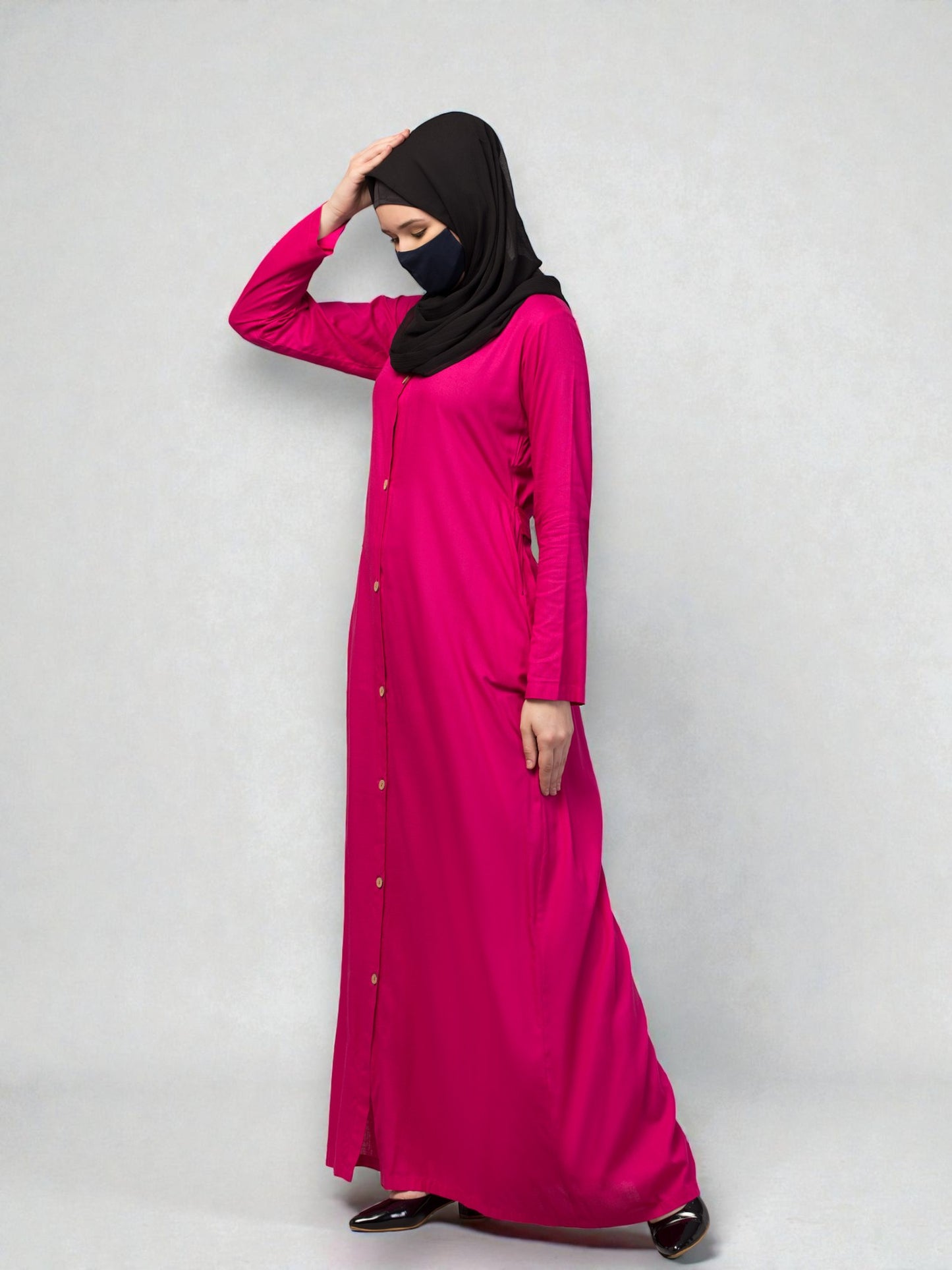 Elegant Front Open Summer Abaya Dress in Rayon Fabric