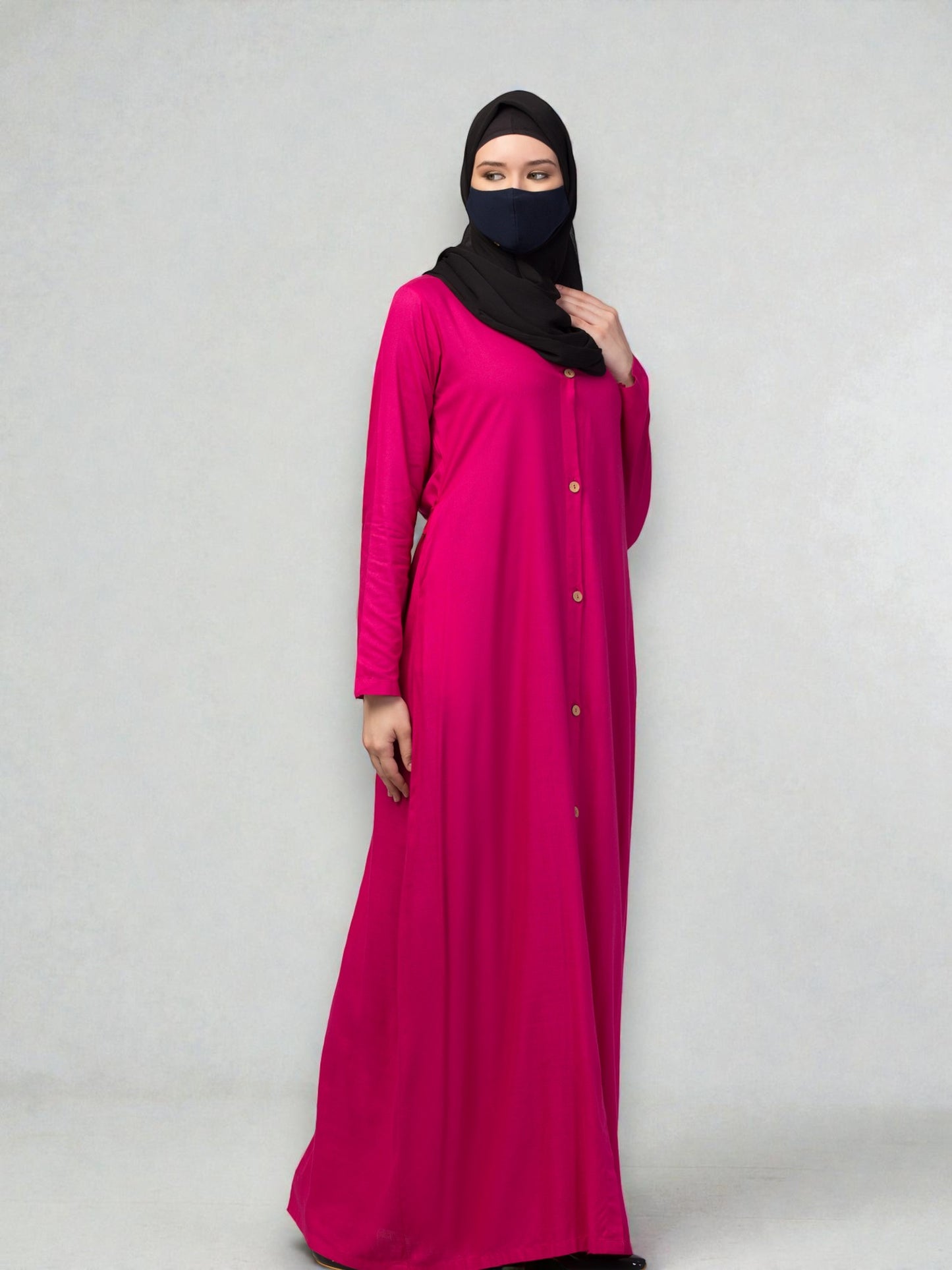 Elegant Front Open Summer Abaya Dress in Rayon Fabric