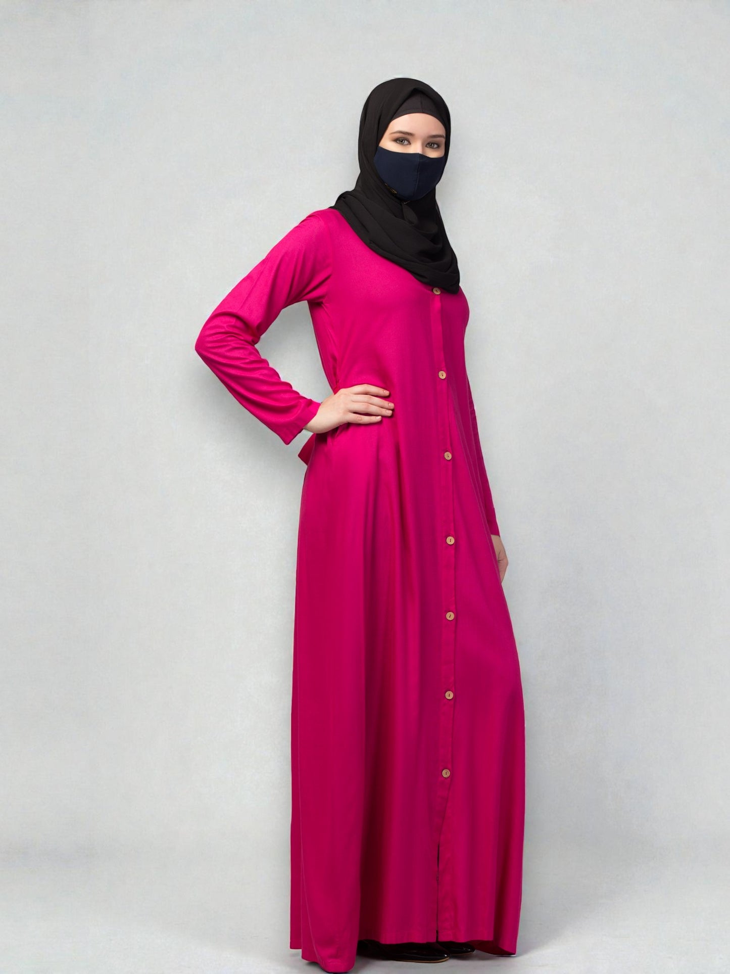 Elegant Front Open Summer Abaya Dress in Rayon Fabric