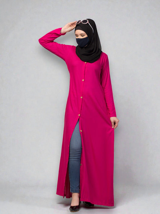 Elegant Front Open Summer Abaya Dress in Rayon Fabric