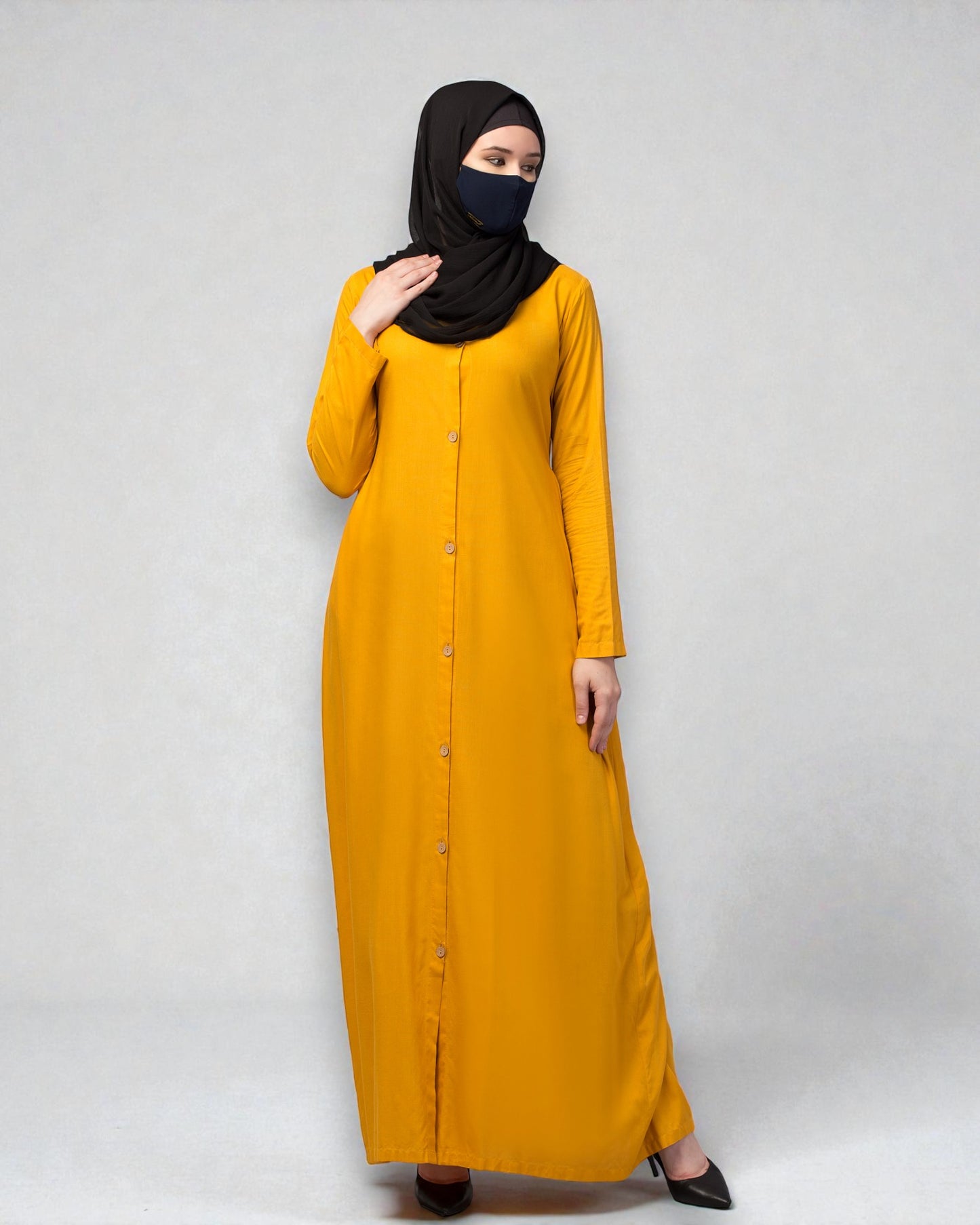 Elegant Front Open Summer Abaya Dress in Rayon Fabric