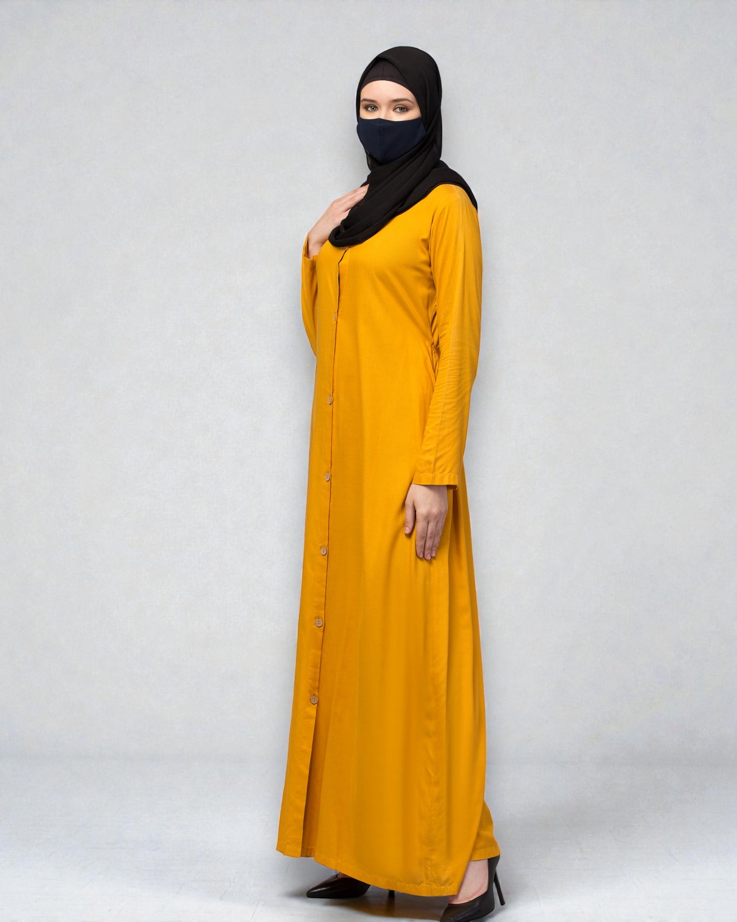 Elegant Front Open Summer Abaya Dress in Rayon Fabric