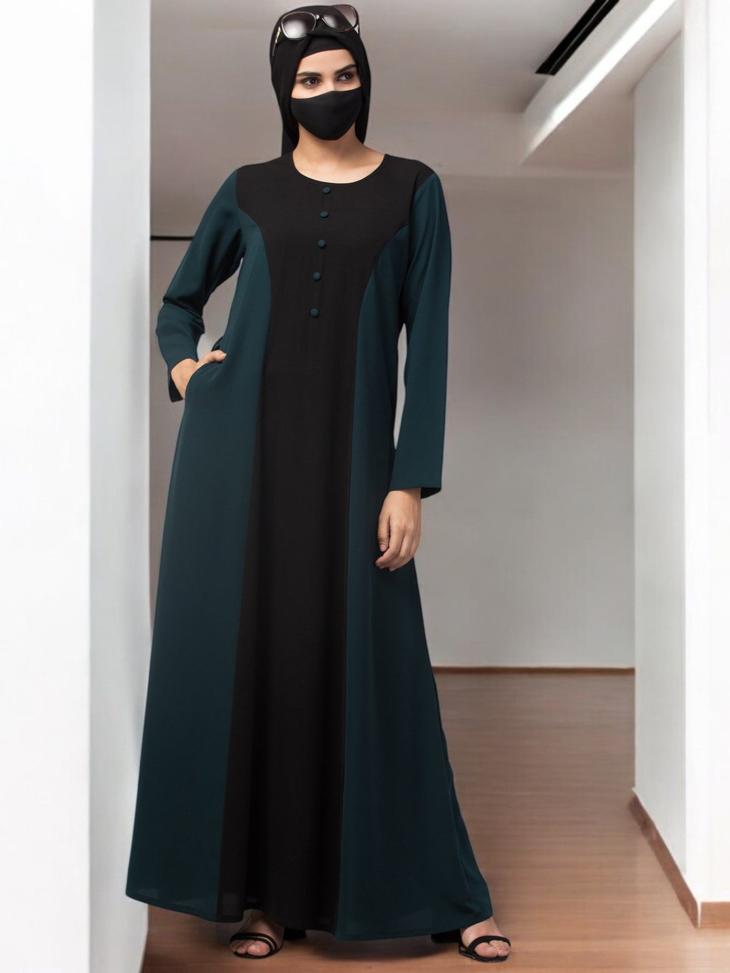 Designer Abaya In Dual Color.