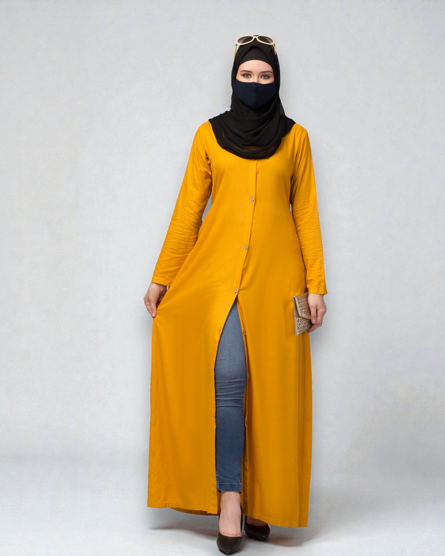 Elegant Front Open Summer Abaya Dress in Rayon Fabric