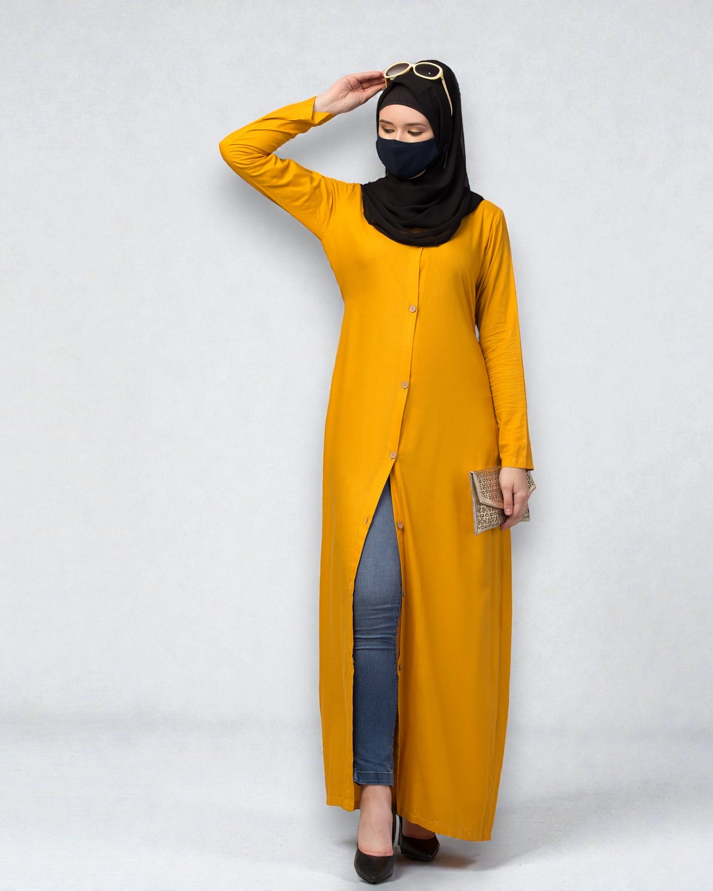 Elegant Front Open Summer Abaya Dress in Rayon Fabric