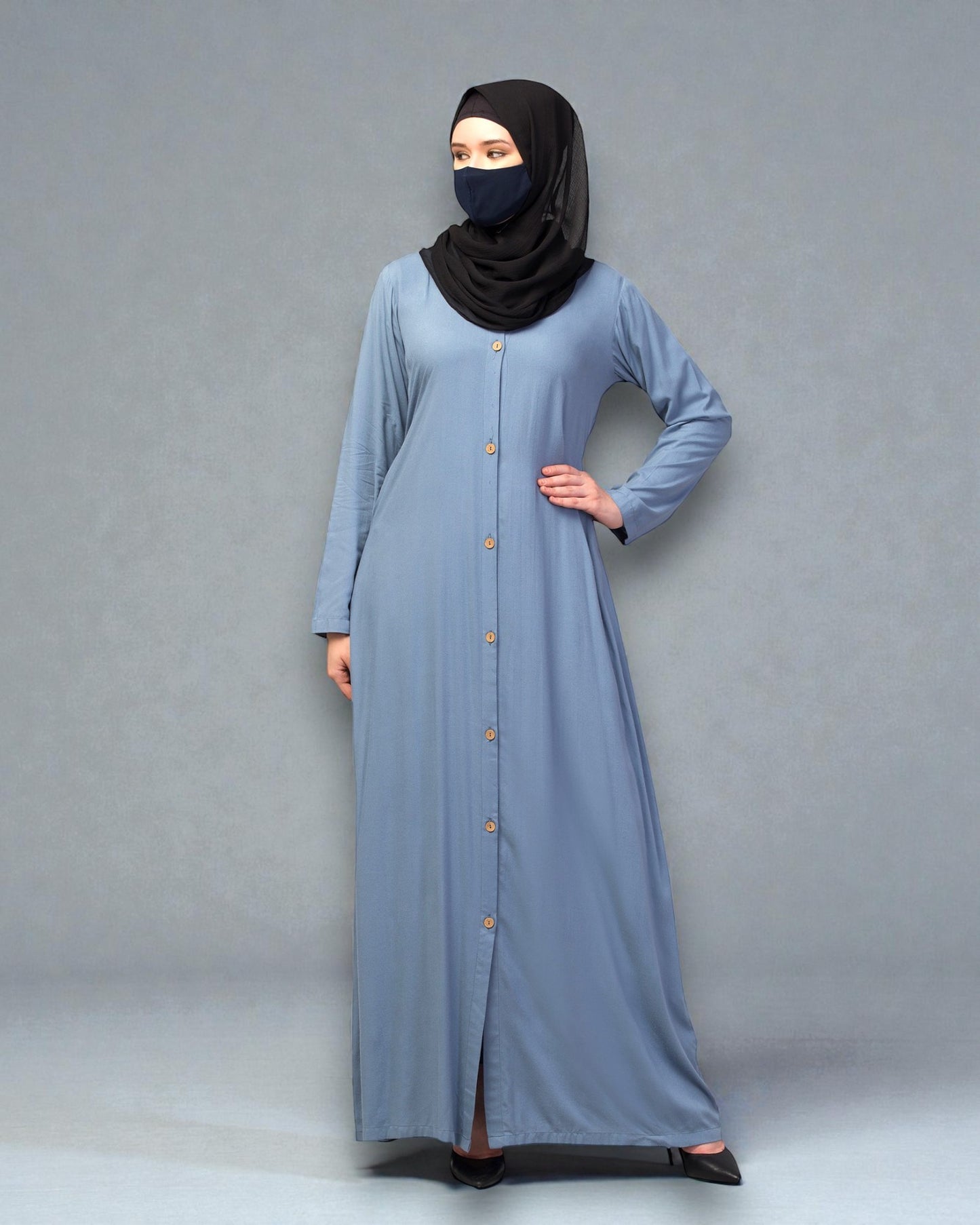 Elegant Front Open Summer Abaya Dress in Rayon Fabric