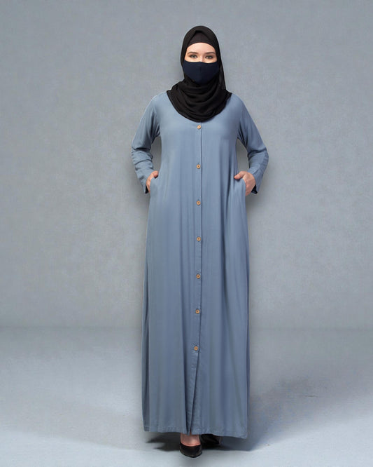 Elegant Front Open Summer Abaya Dress in Rayon Fabric