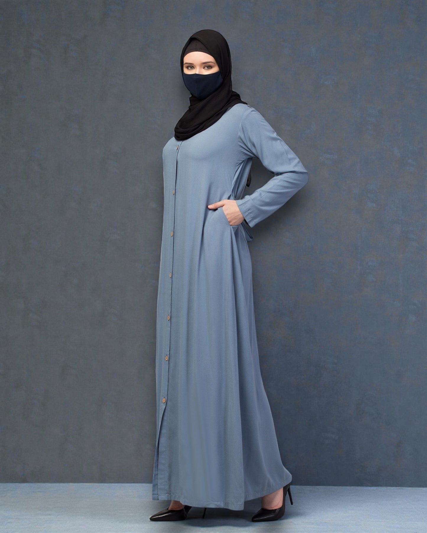 Elegant Front Open Summer Abaya Dress in Rayon Fabric