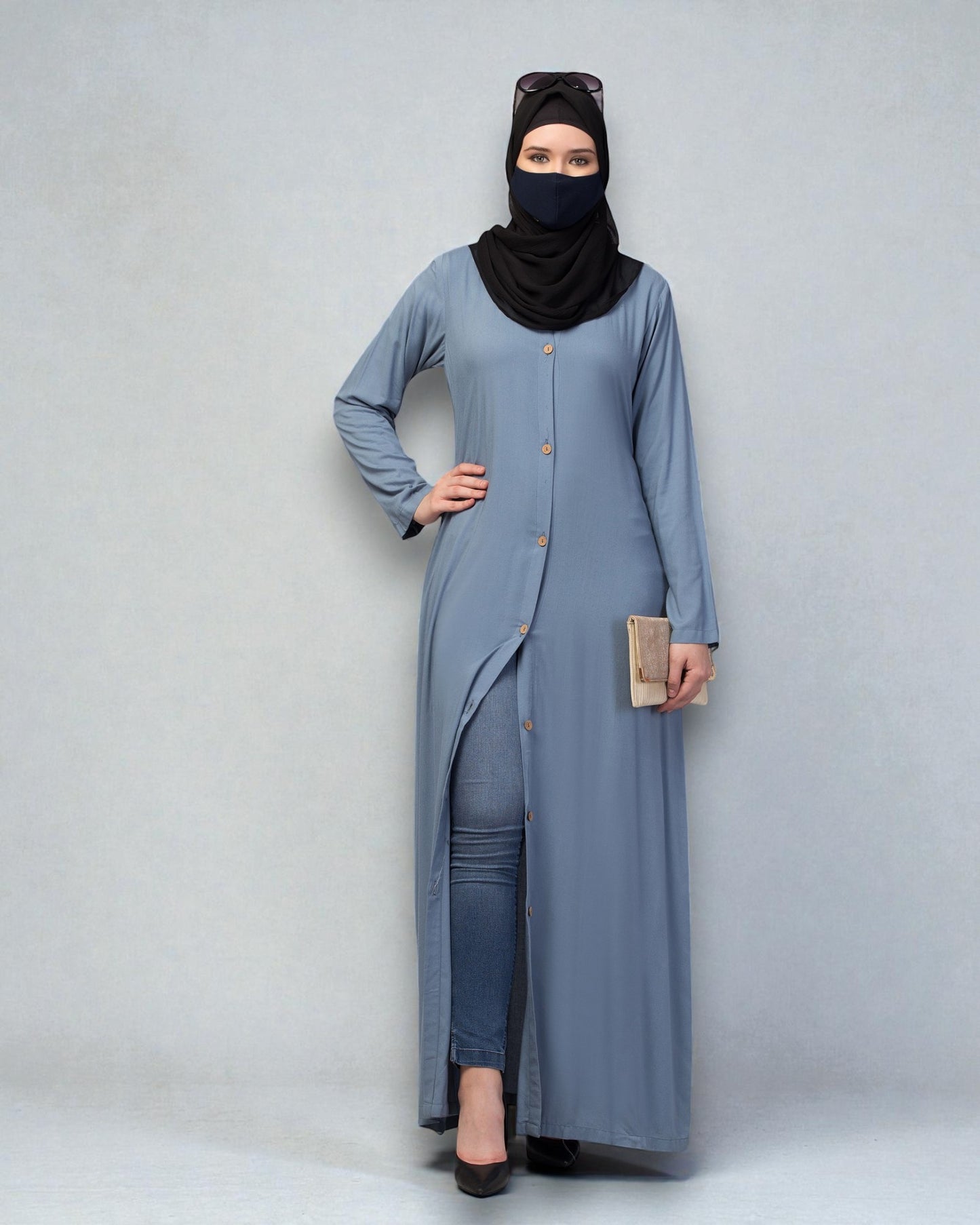 Elegant Front Open Summer Abaya Dress in Rayon Fabric