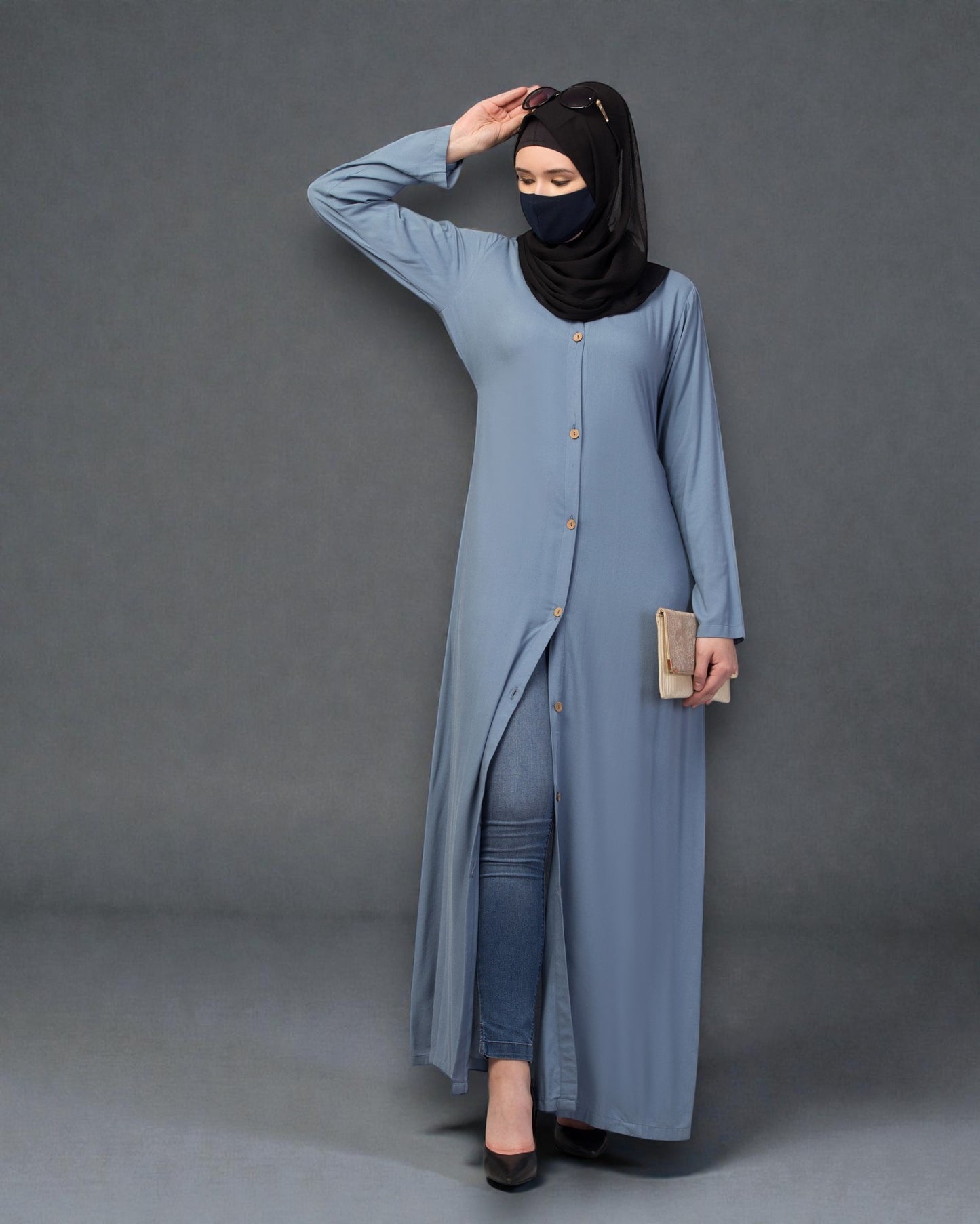 Elegant Front Open Summer Abaya Dress in Rayon Fabric