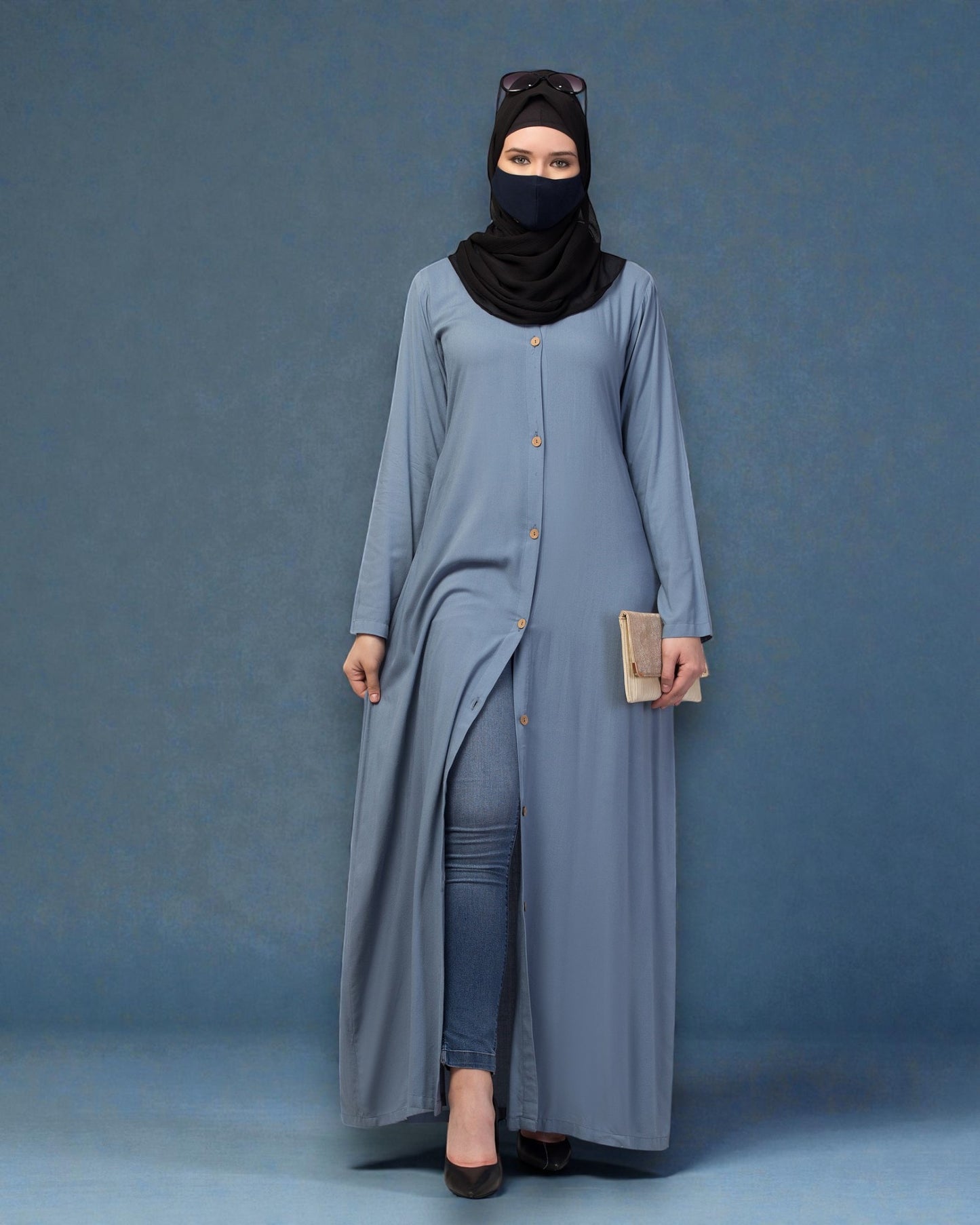 Elegant Front Open Summer Abaya Dress in Rayon Fabric