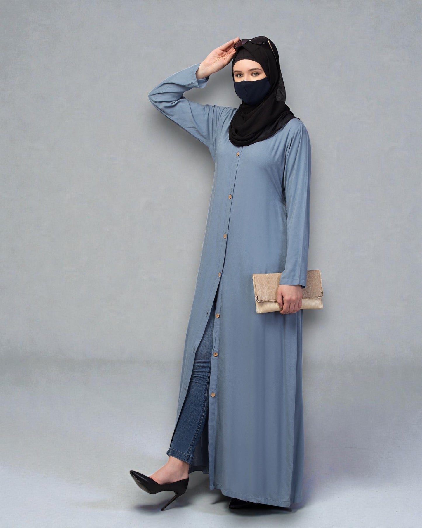 Elegant Front Open Summer Abaya Dress in Rayon Fabric
