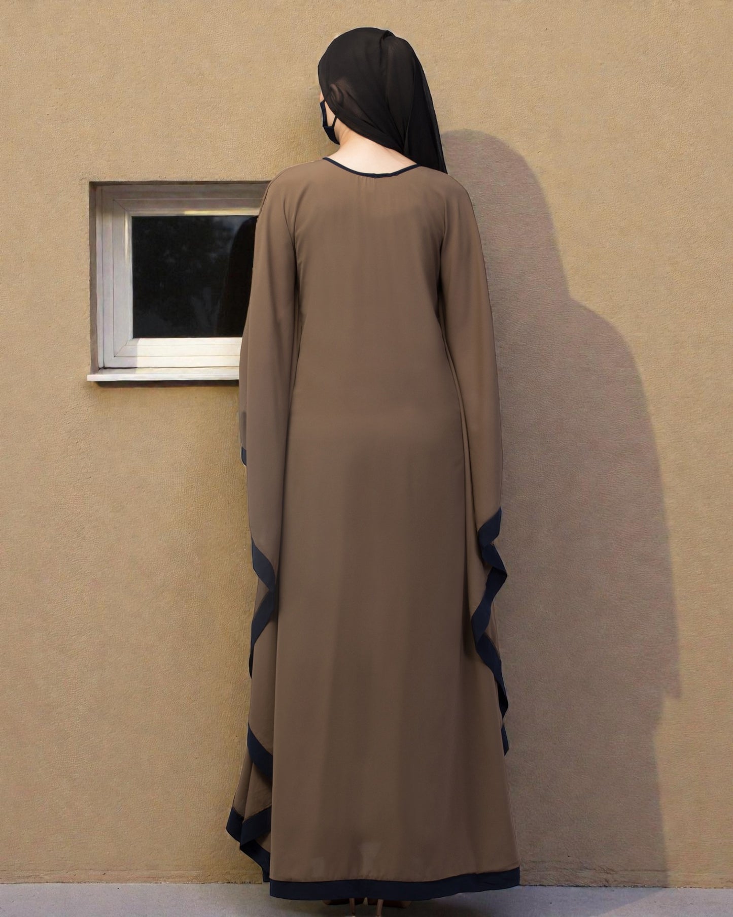 Basic Kaftan Abaya With Contrast Border