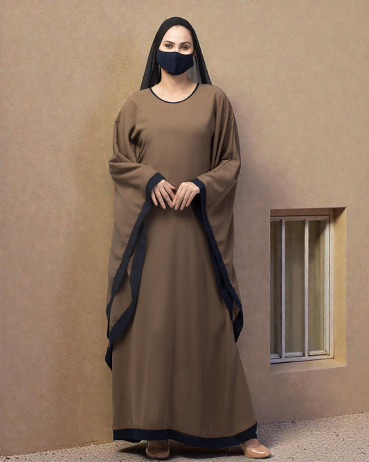 Basic Kaftan Abaya With Contrast Border