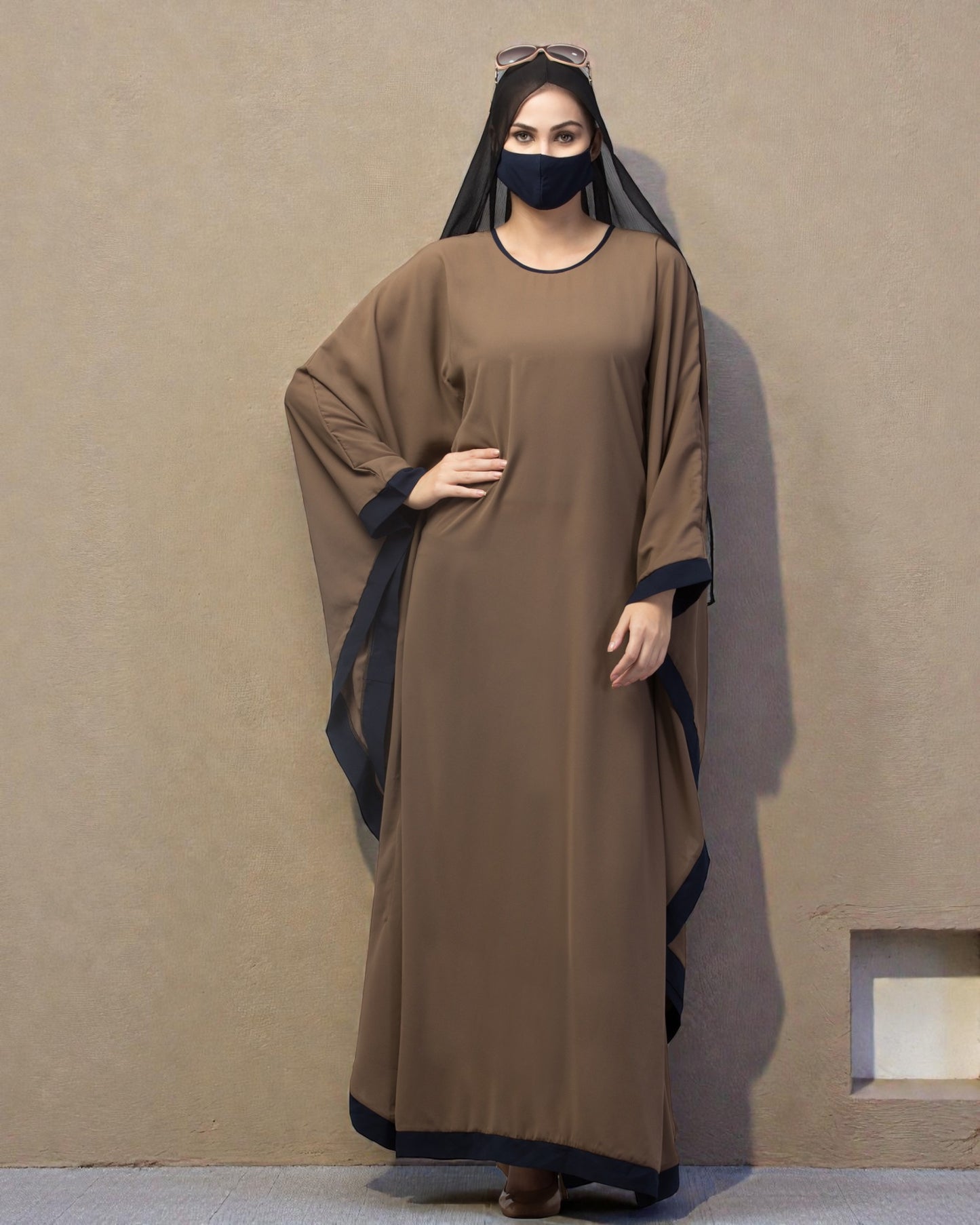 Basic Kaftan Abaya With Contrast Border