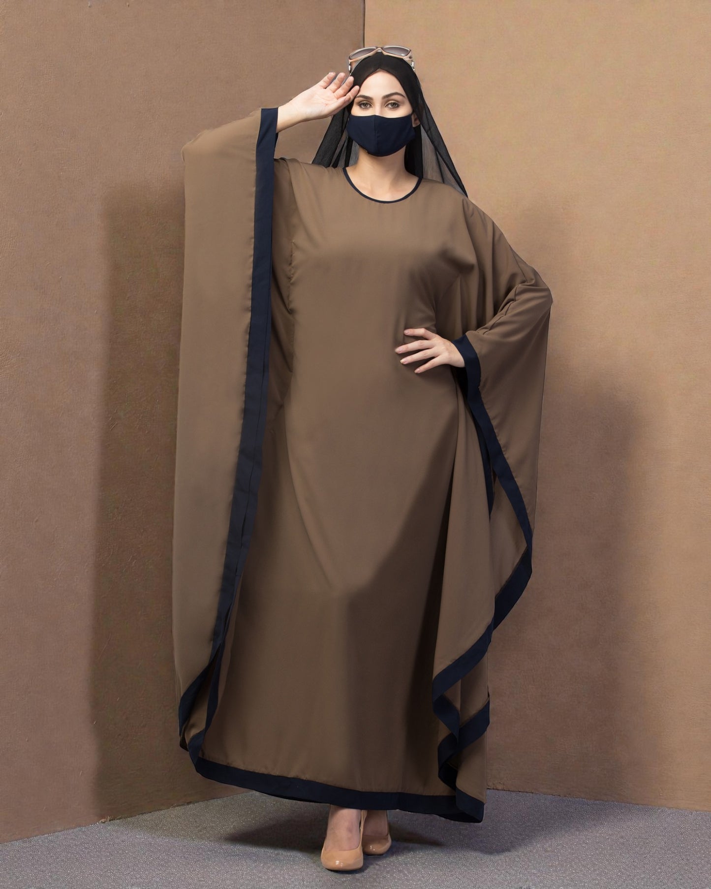 Basic Kaftan Abaya With Contrast Border