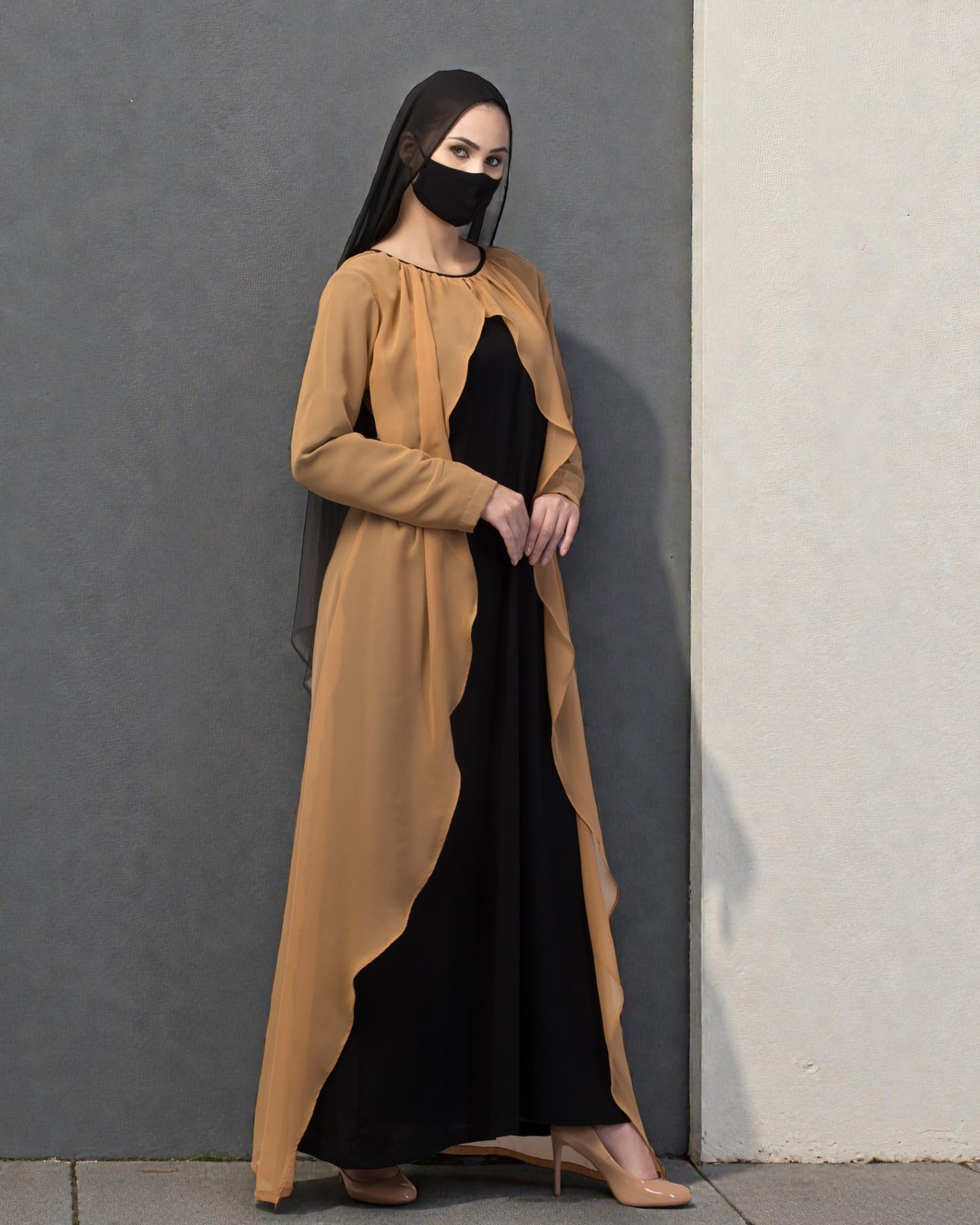 Musheco- Dual Layer Dress In Abaya Fit