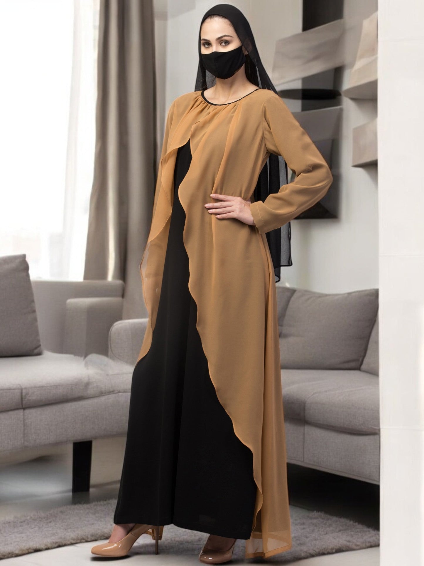 Dual Layer Abaya Dress-Without Hijab
