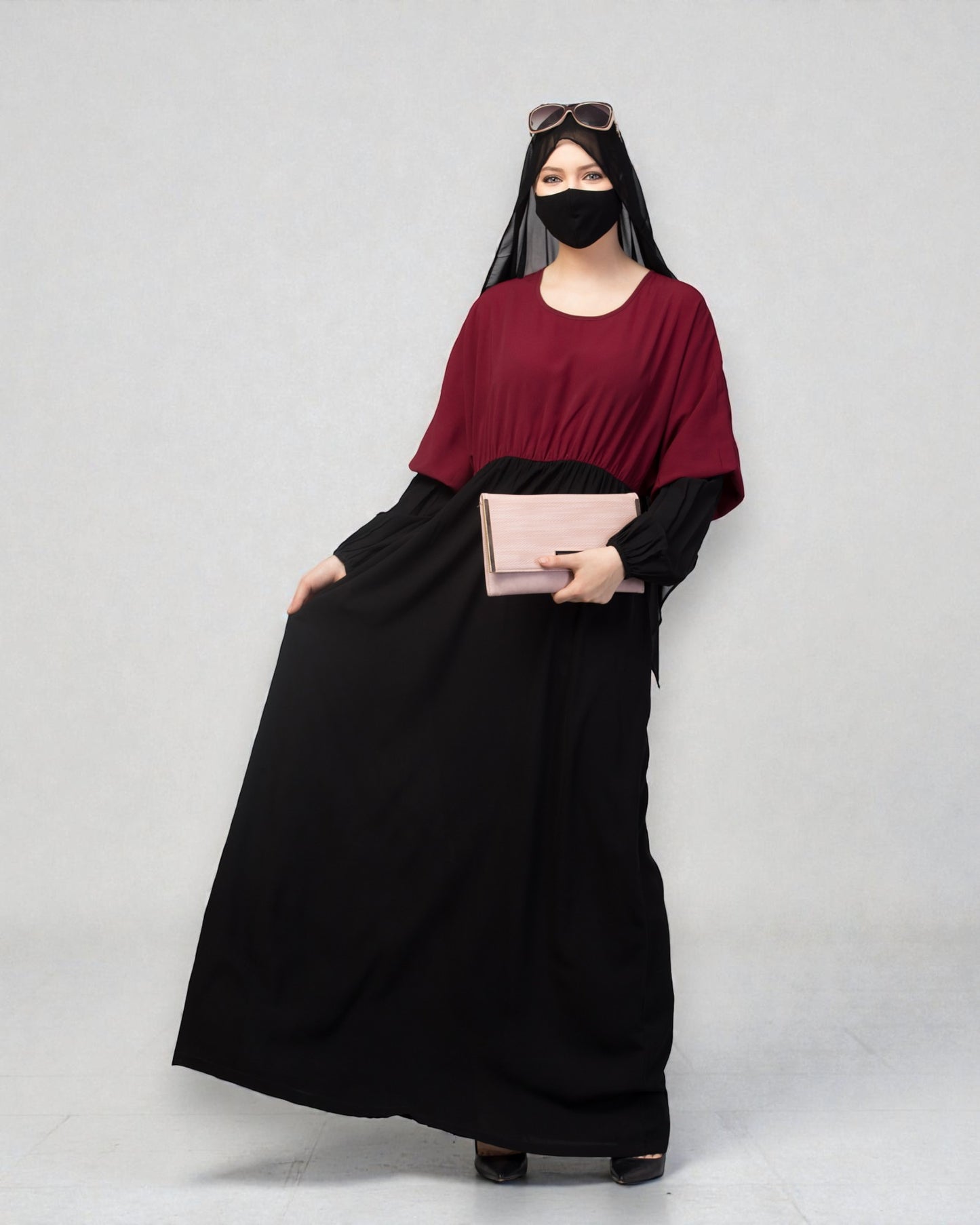 Dual Color Abaya With Designer Sleeves.
