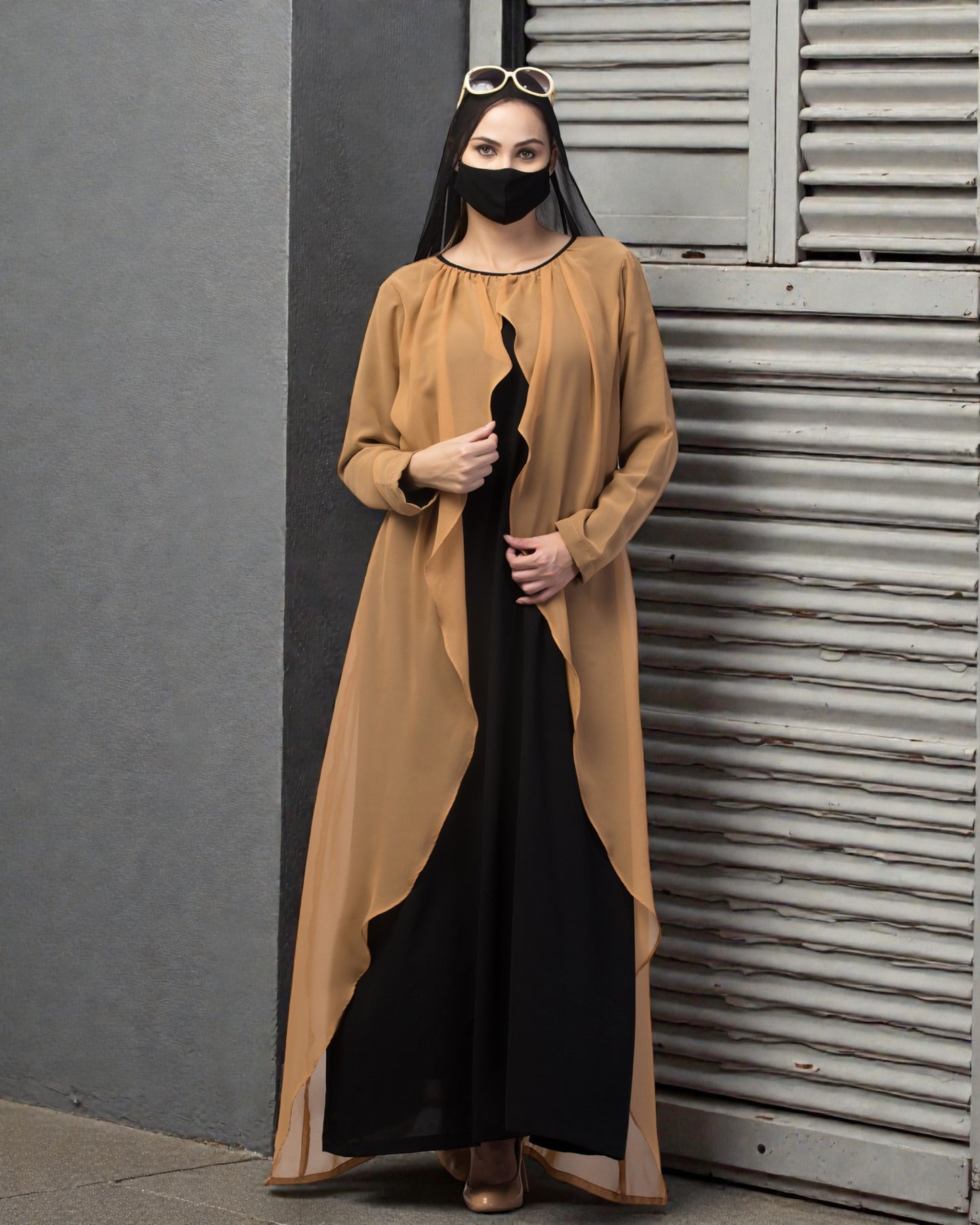 Musheco- Dual Layer Dress In Abaya Fit