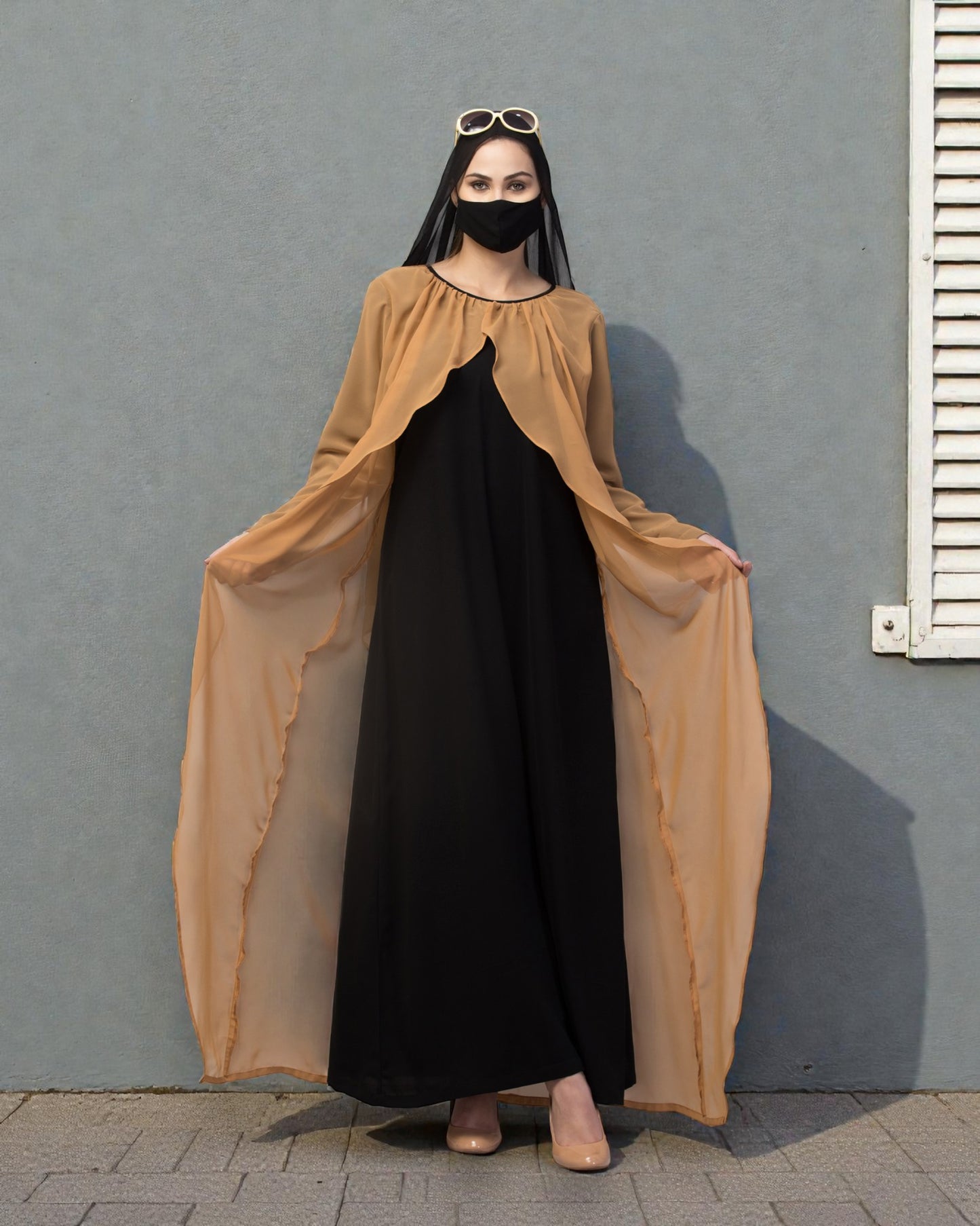 Musheco- Dual Layer Dress In Abaya Fit