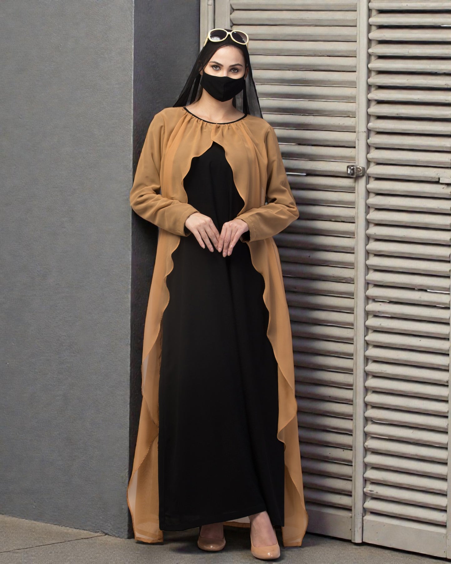 Musheco- Dual Layer Dress In Abaya Fit