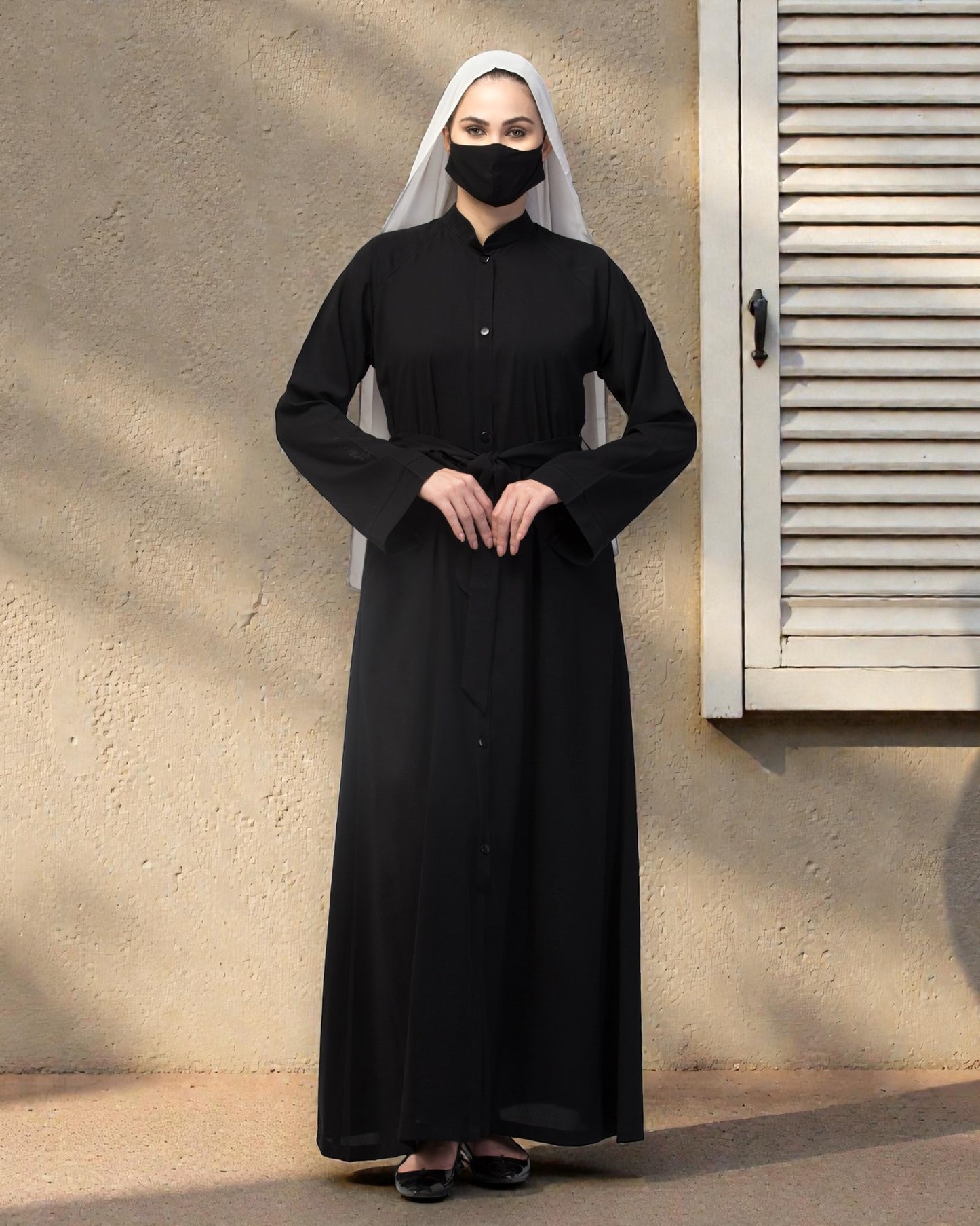 Front Open Abaya In Firdaus fabric With Pockets