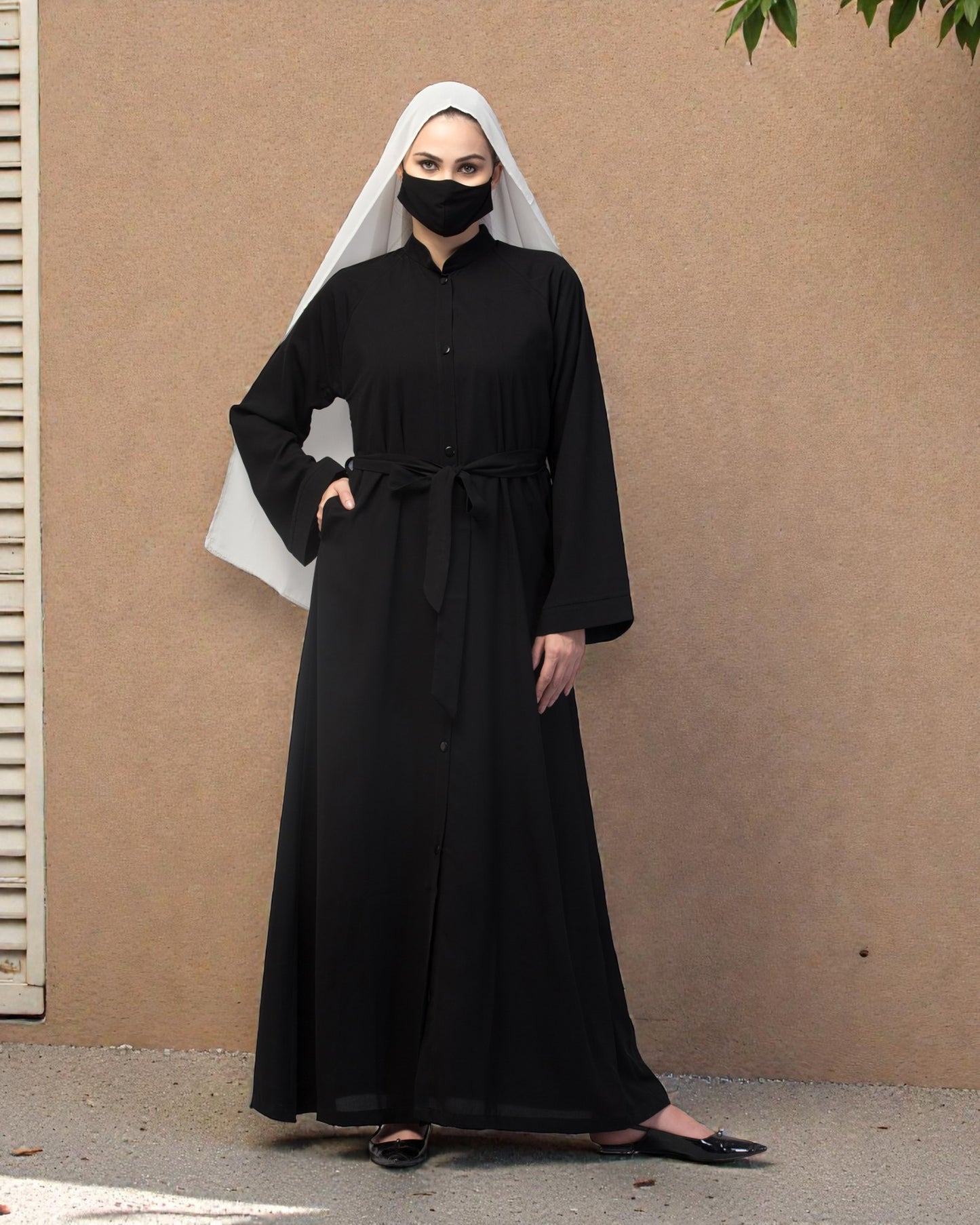 Front Open Abaya In Firdaus fabric With Pockets