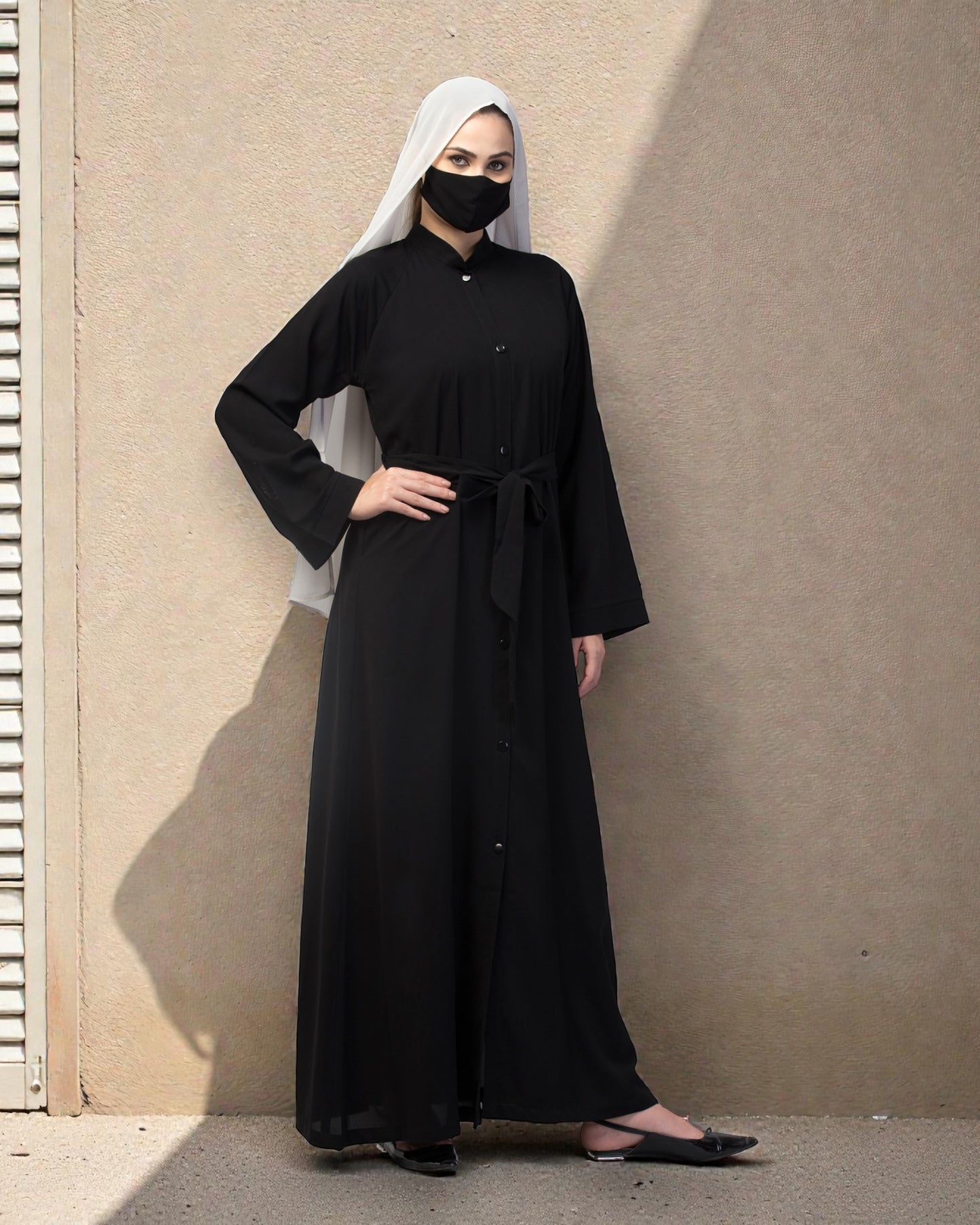 Front Open Abaya In Firdaus fabric With Pockets