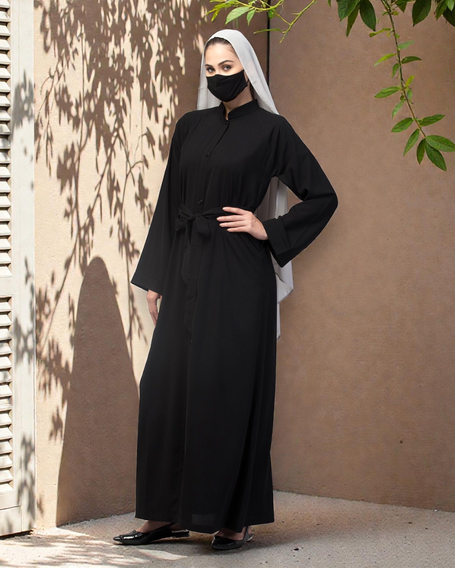 Front Open Abaya In Firdaus fabric With Pockets
