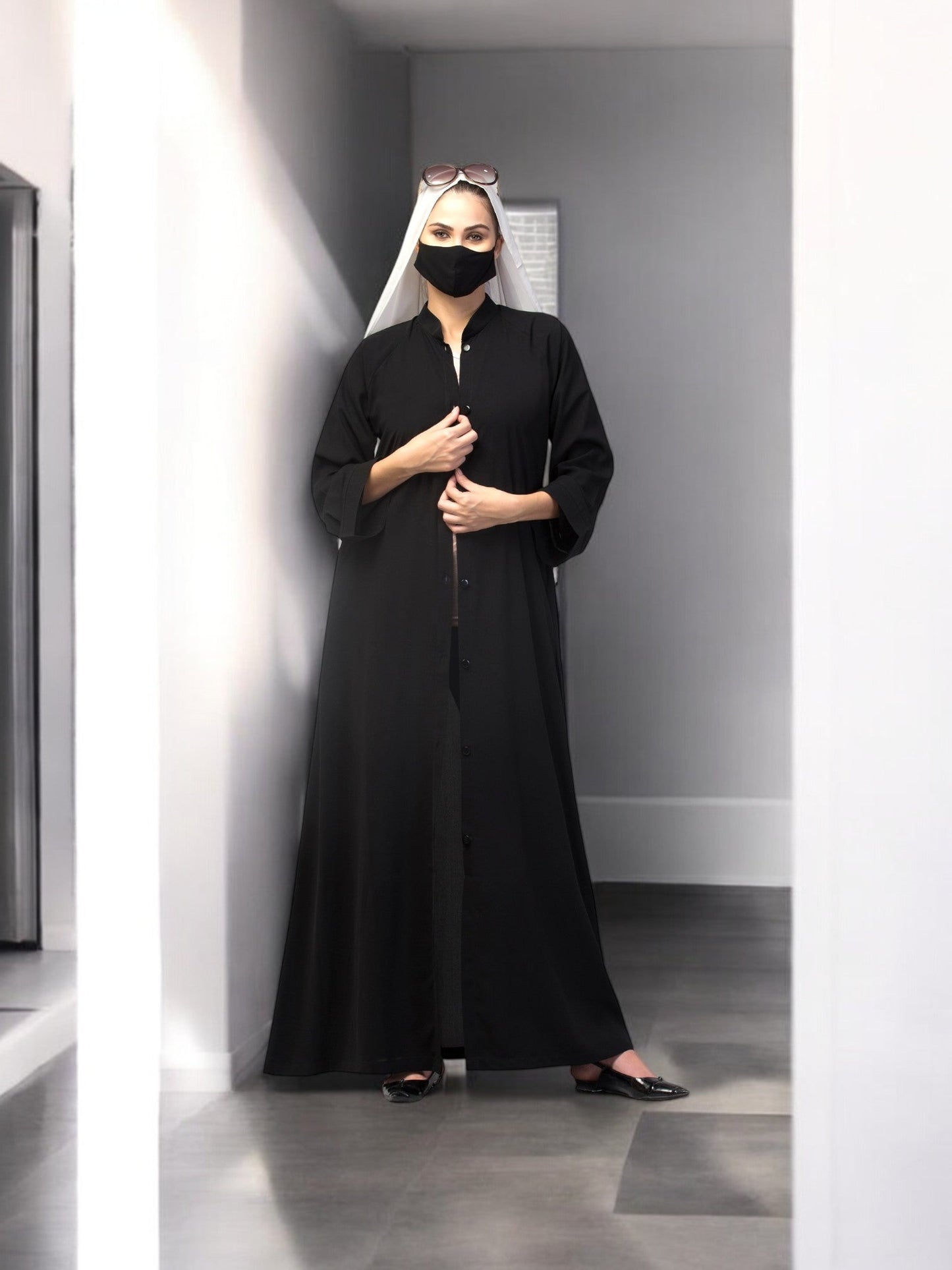 Front Open Abaya With Side Pockets