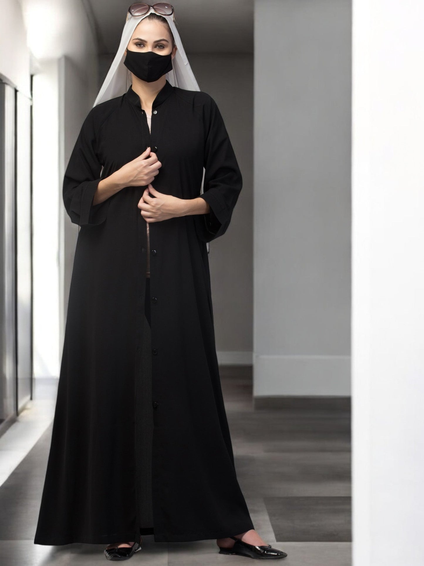 Front Open Abaya With Side Pockets