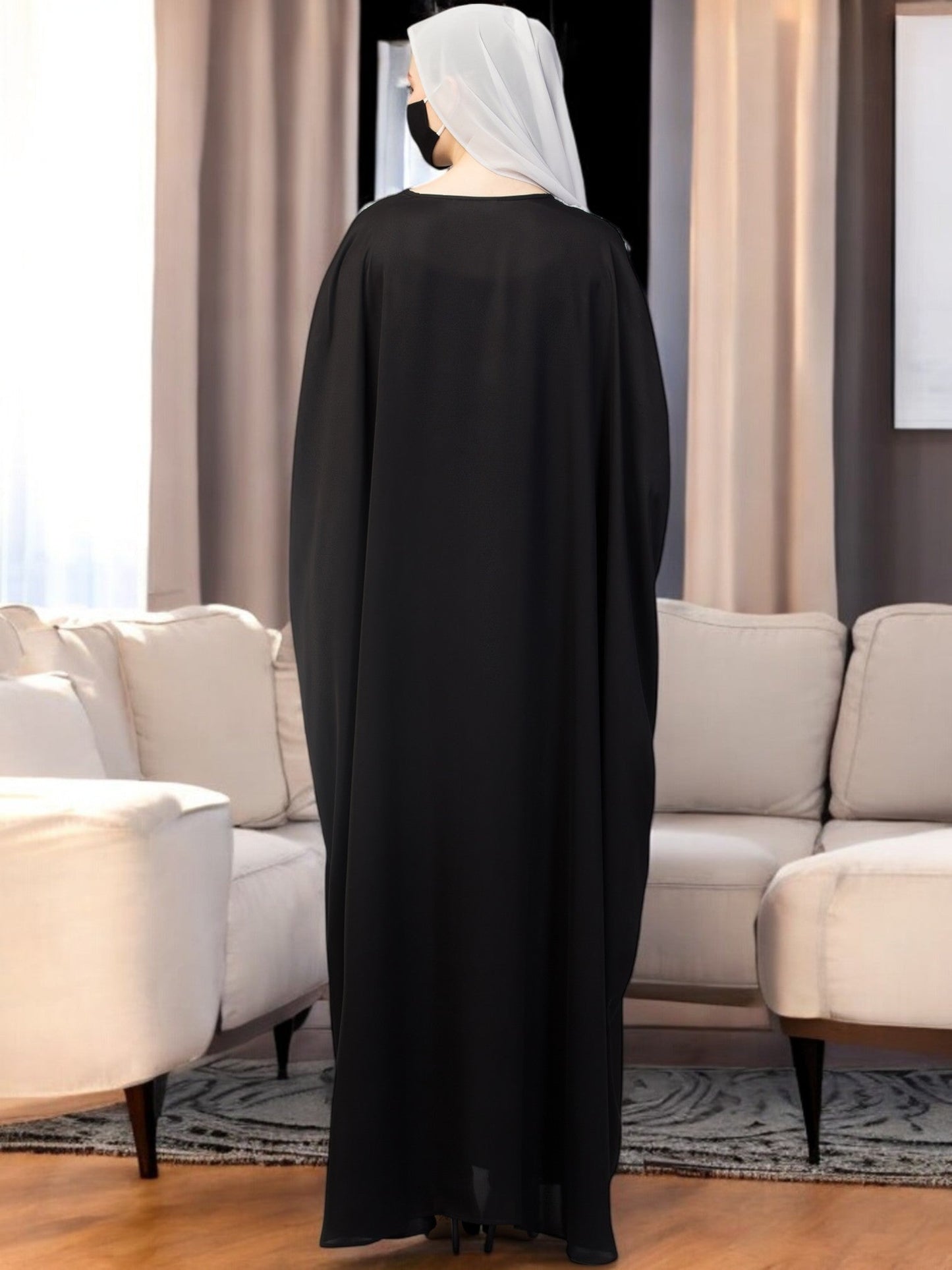 Free Size Kaftan Abaya With Lacework.